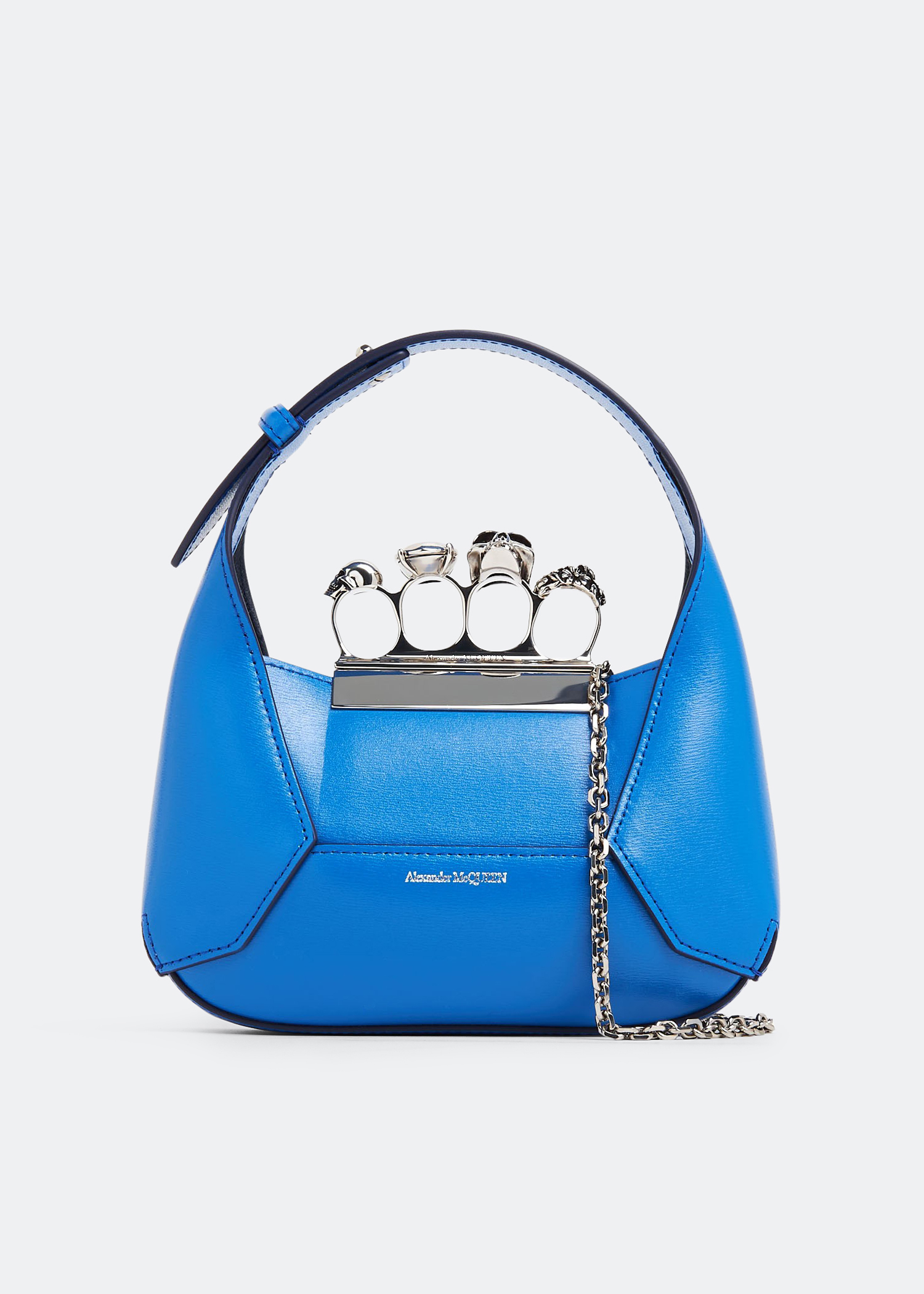 

Jewelled mini hobo bag, Blue