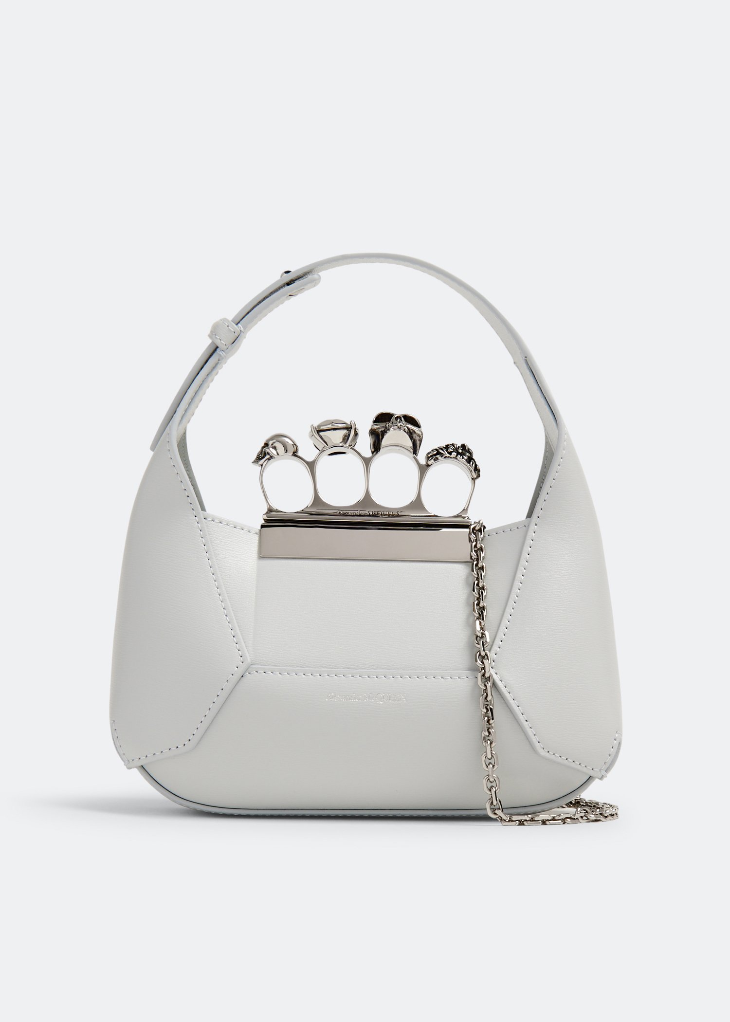 

Jewelled mini hobo bag, Grey