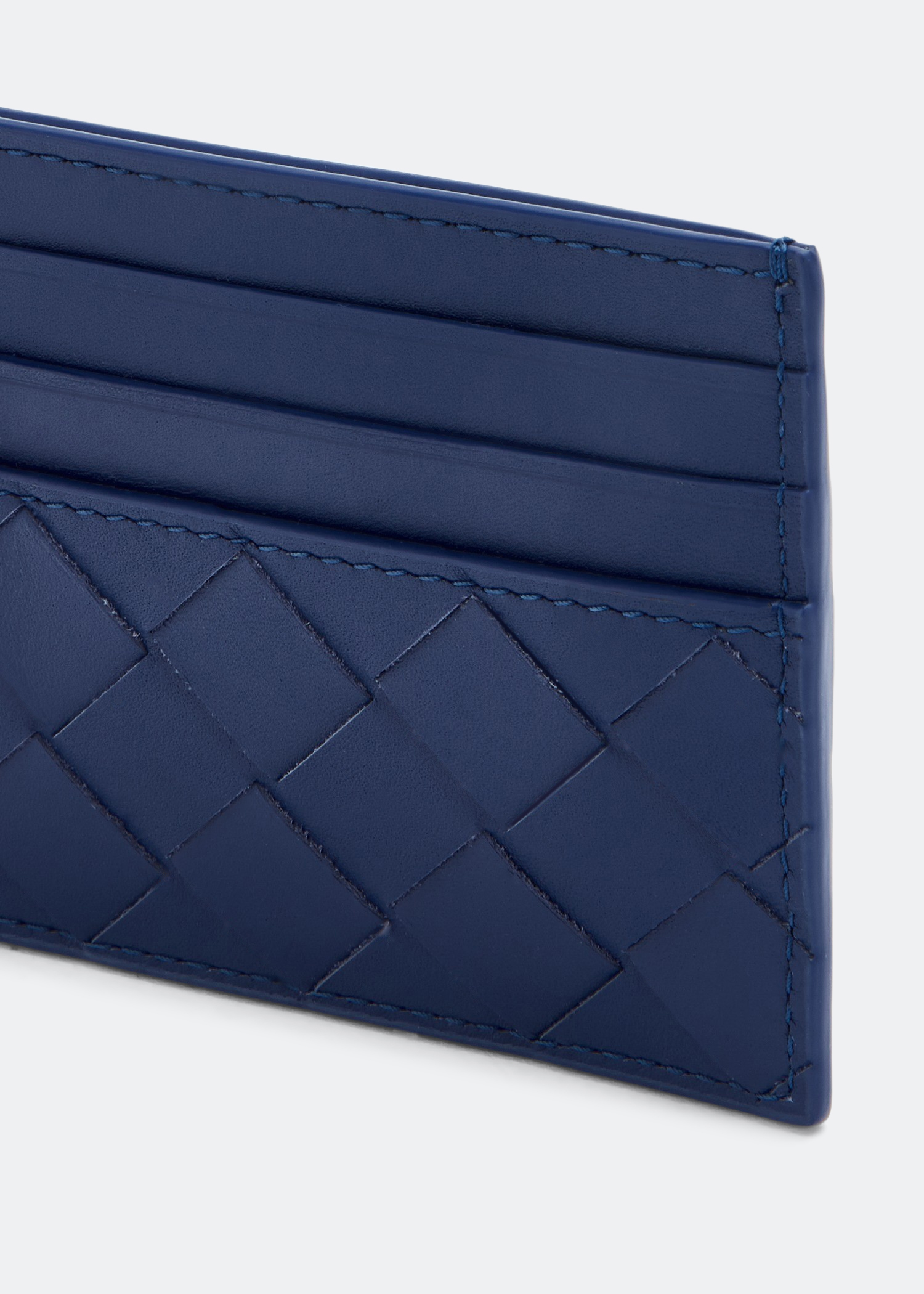 

Intrecciato card case, Blue