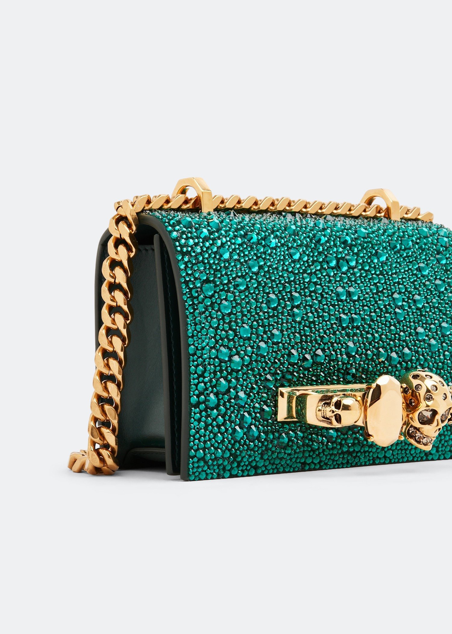 

Mini jewelled satchel, Green