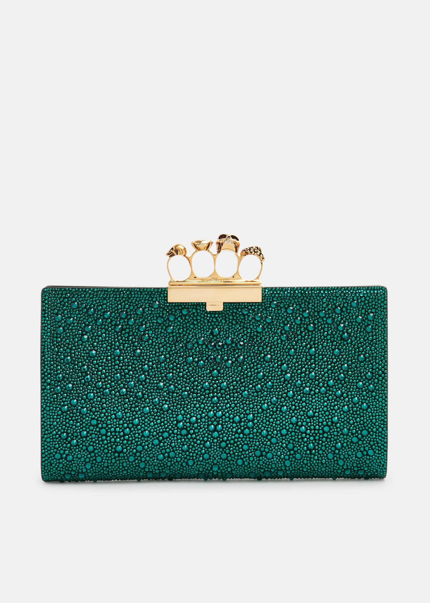 

Jewelled flat pouch, Green