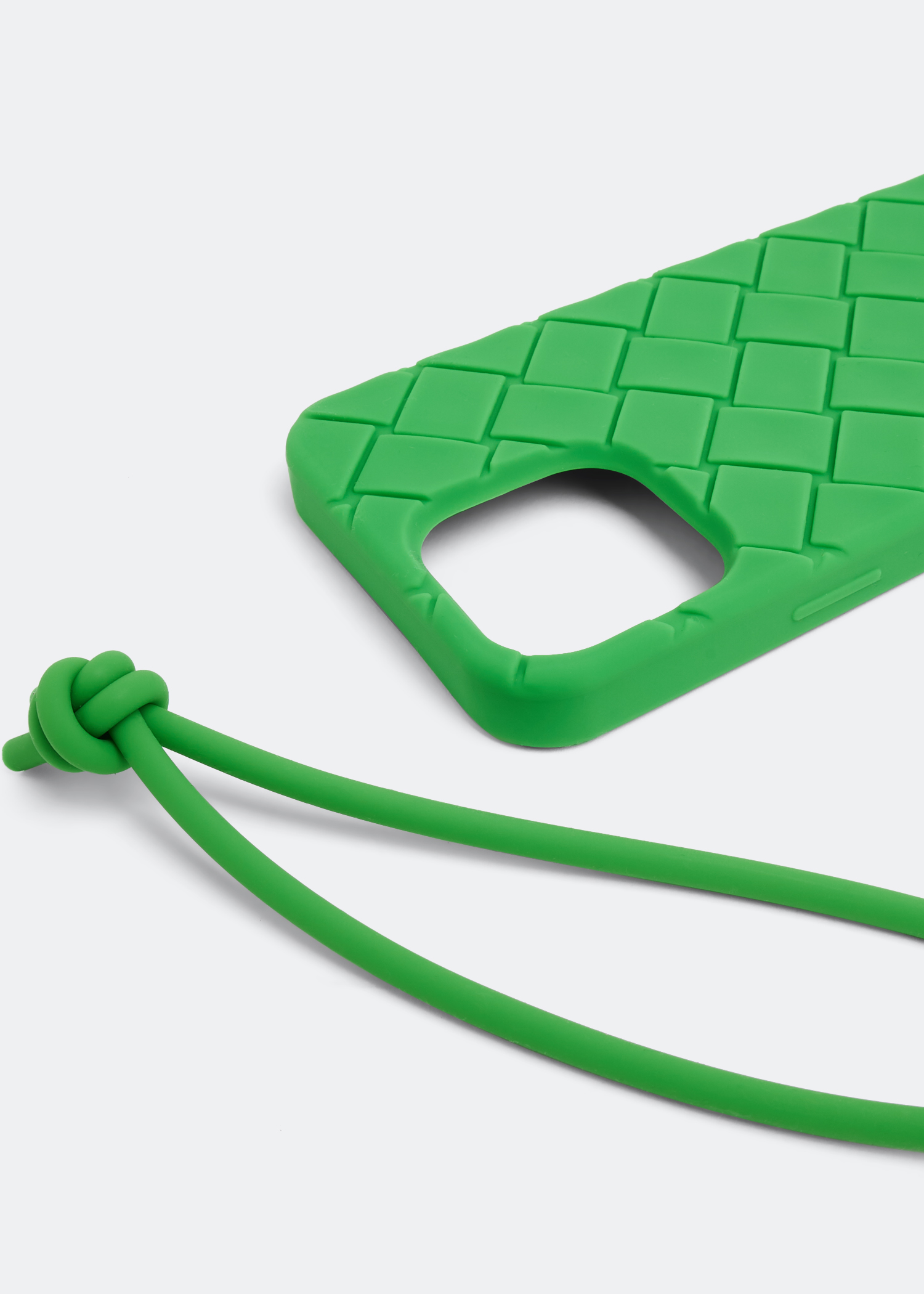 

Intrecciato iPhone 14 Pro Max case on strap, Green