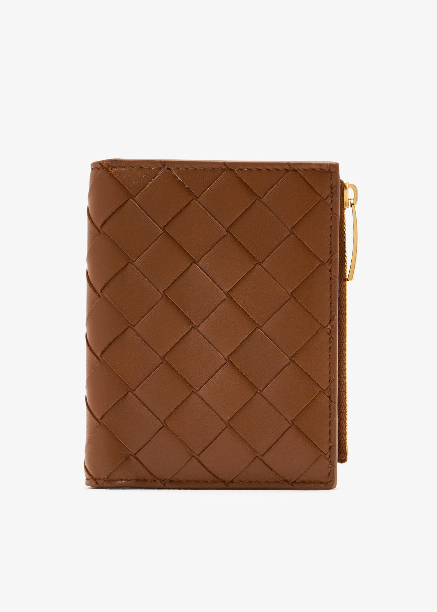

Intrecciato small bi-fold wallet, Brown