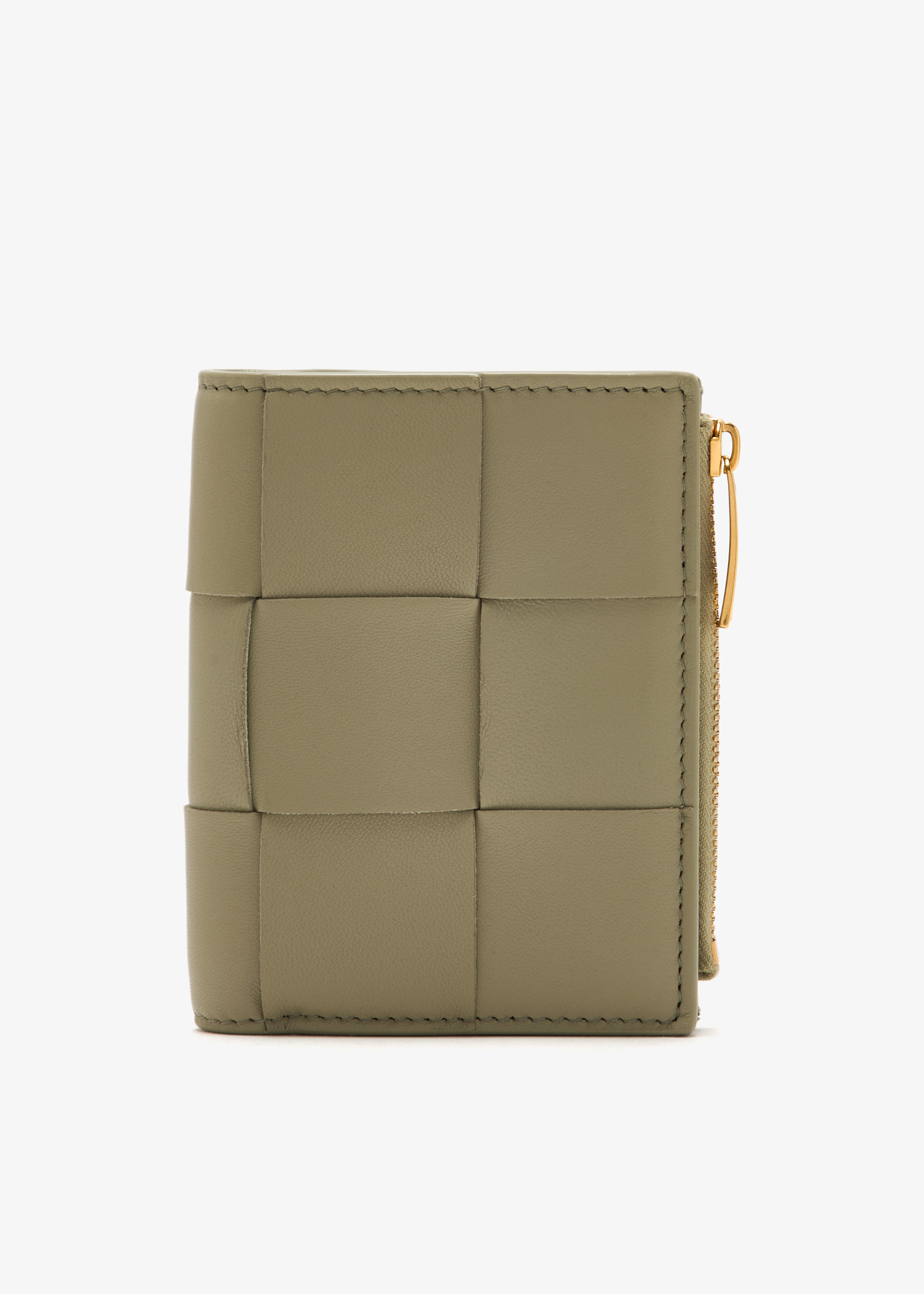

Small bi-fold zip wallet, Taupe