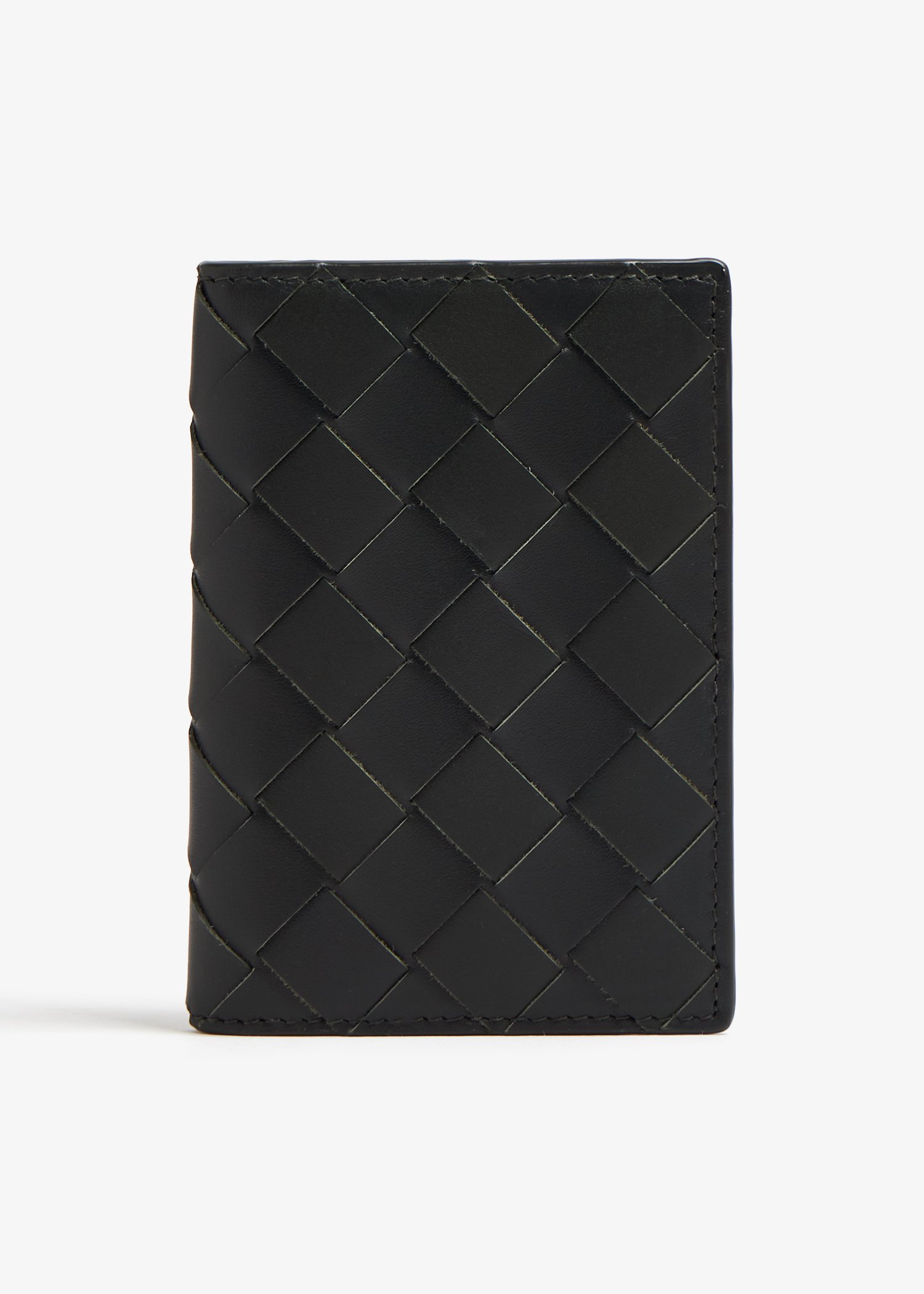 

Intrecciato flap card case, Green