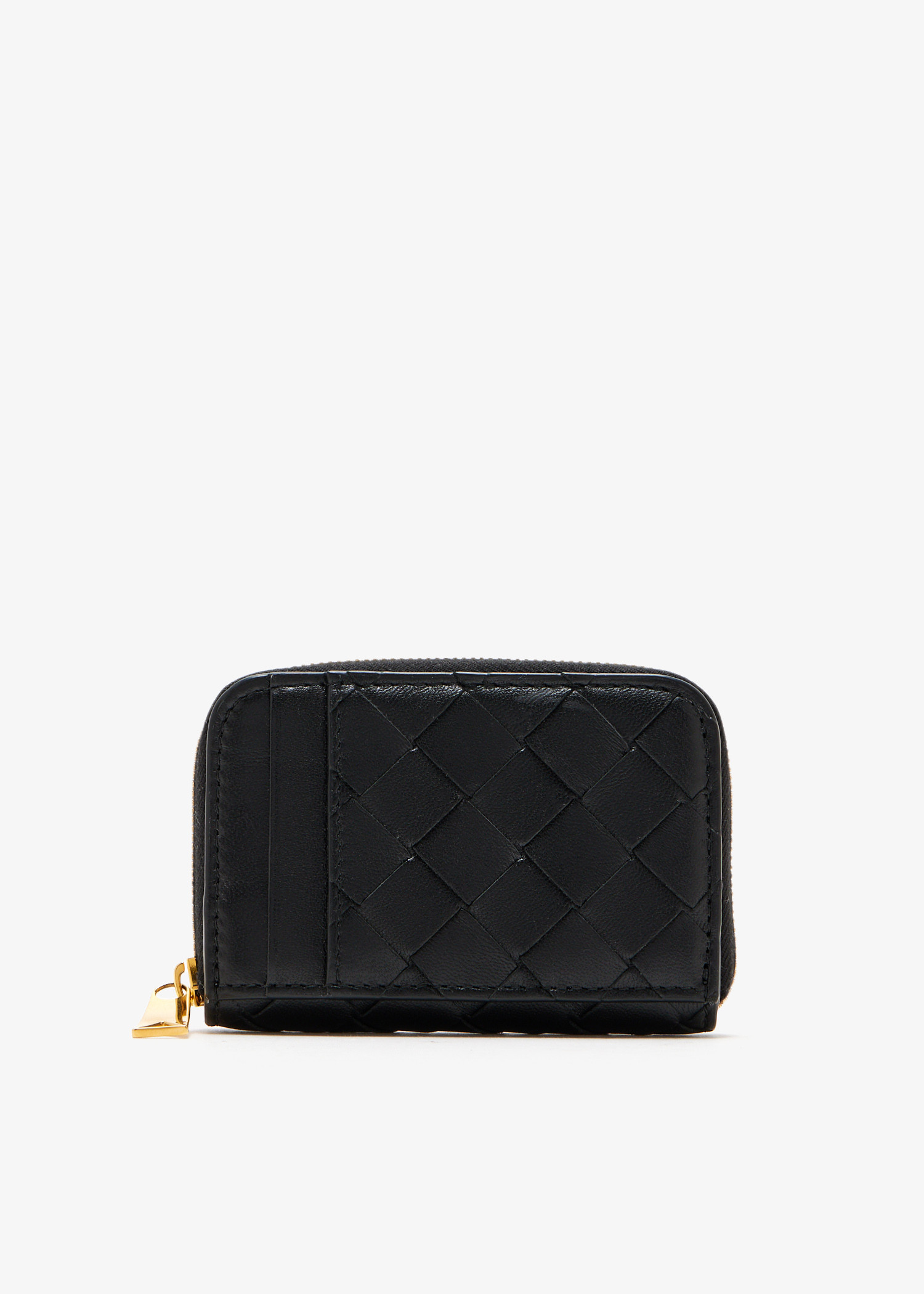 

Intrecciato zipped coin purse, Black