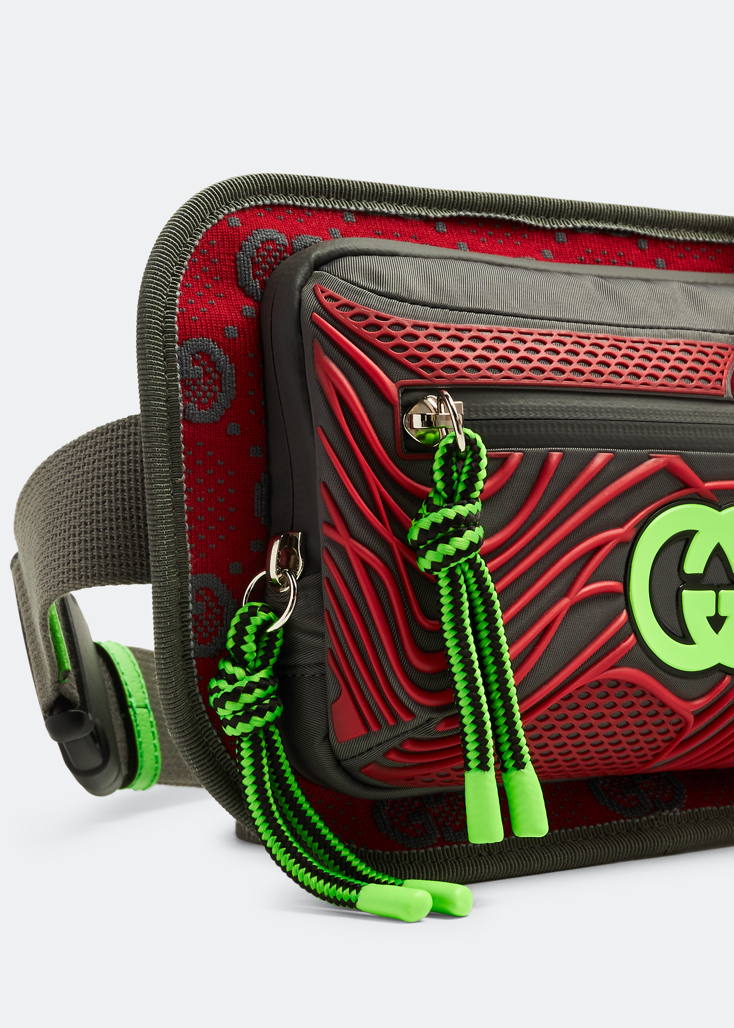 

GG nylon belt bag, Grey