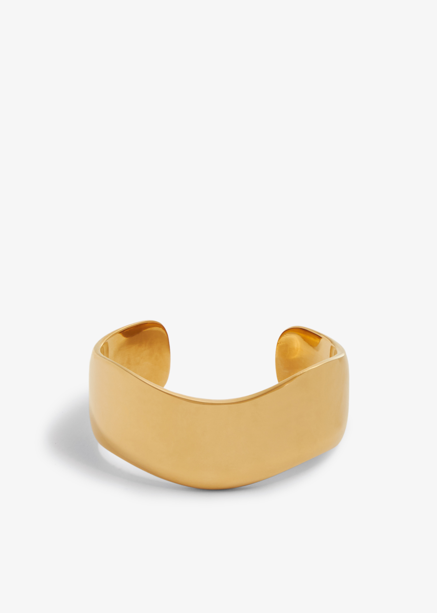 

Wavy cuff metal bracelet, Gold