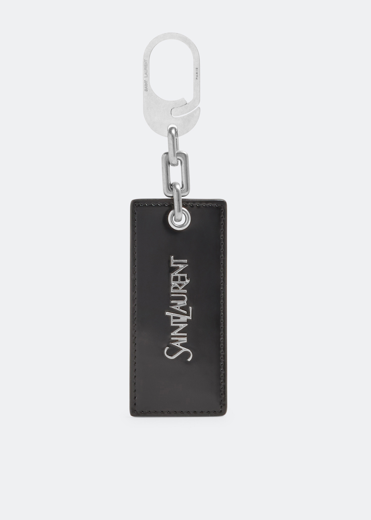 

Leather logo keyring, Black