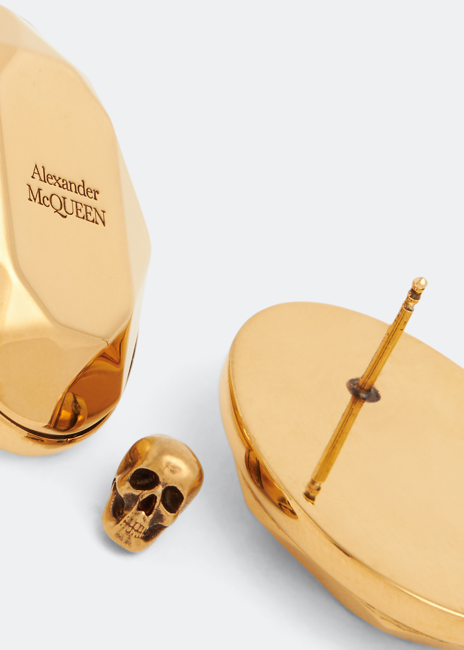

The Faceted Stone stud earrings, Gold