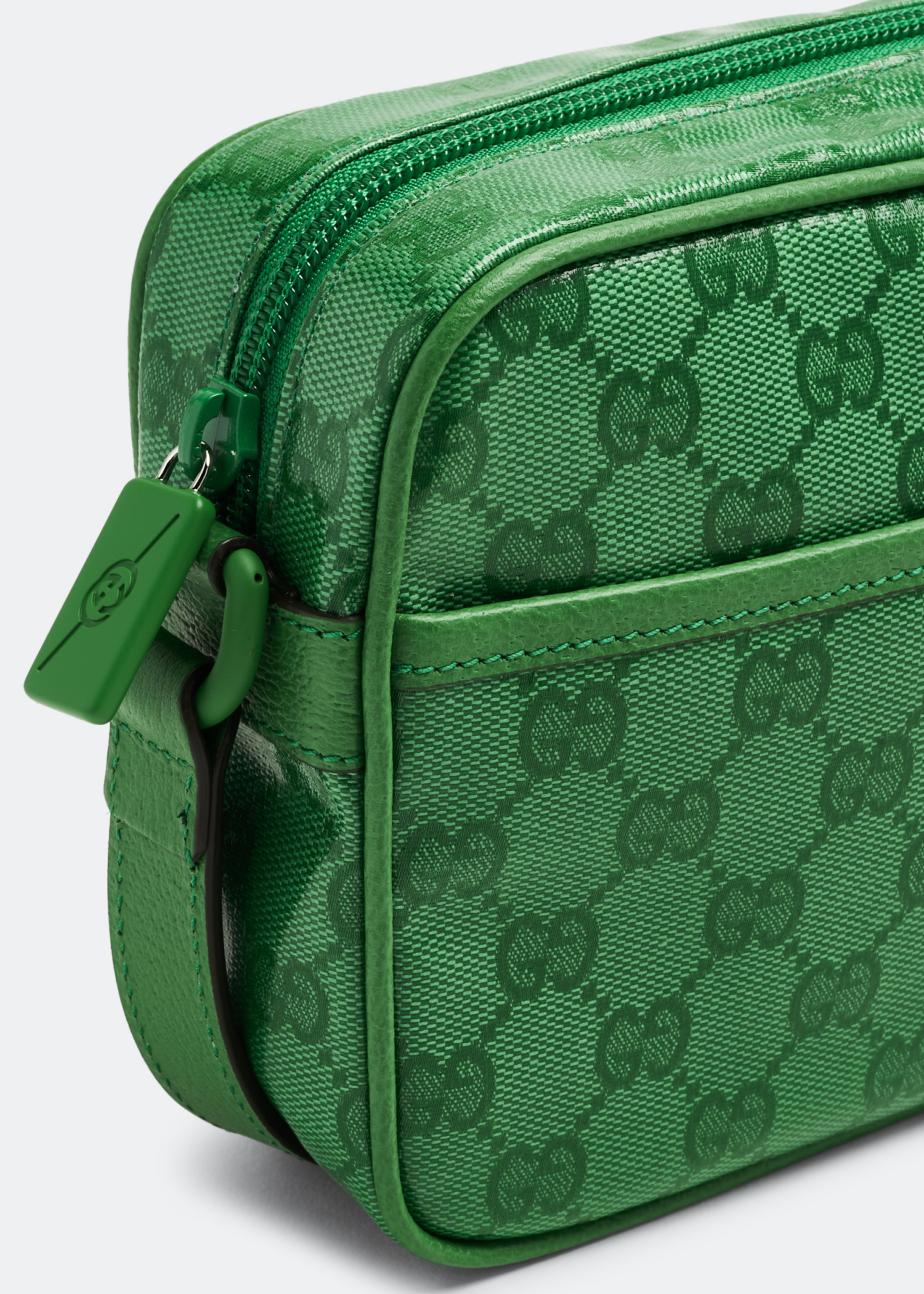 

GG Crystal mini shoulder bag, Green