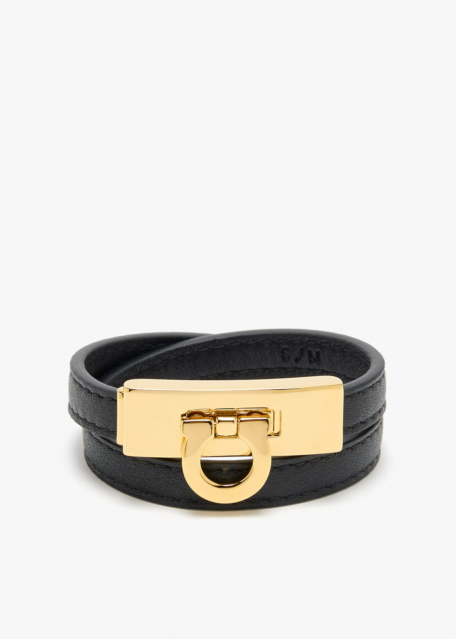

Gancini double twist bracelet, Black