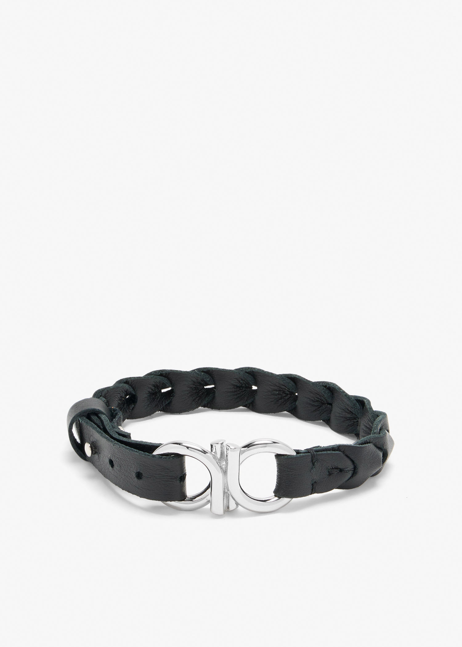 

Braided Gancini bracelet, Black