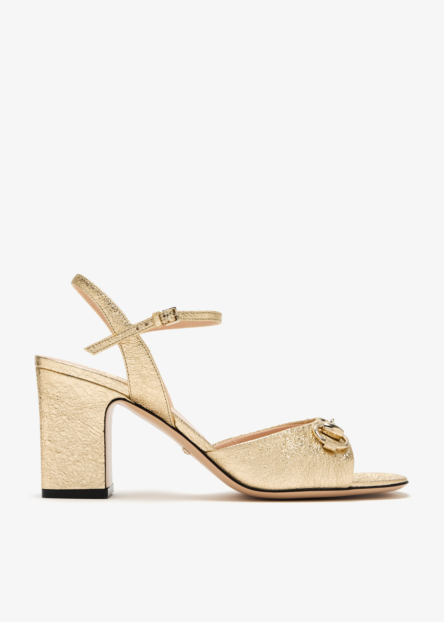 

Horsebit mid-heel sandals, Gold