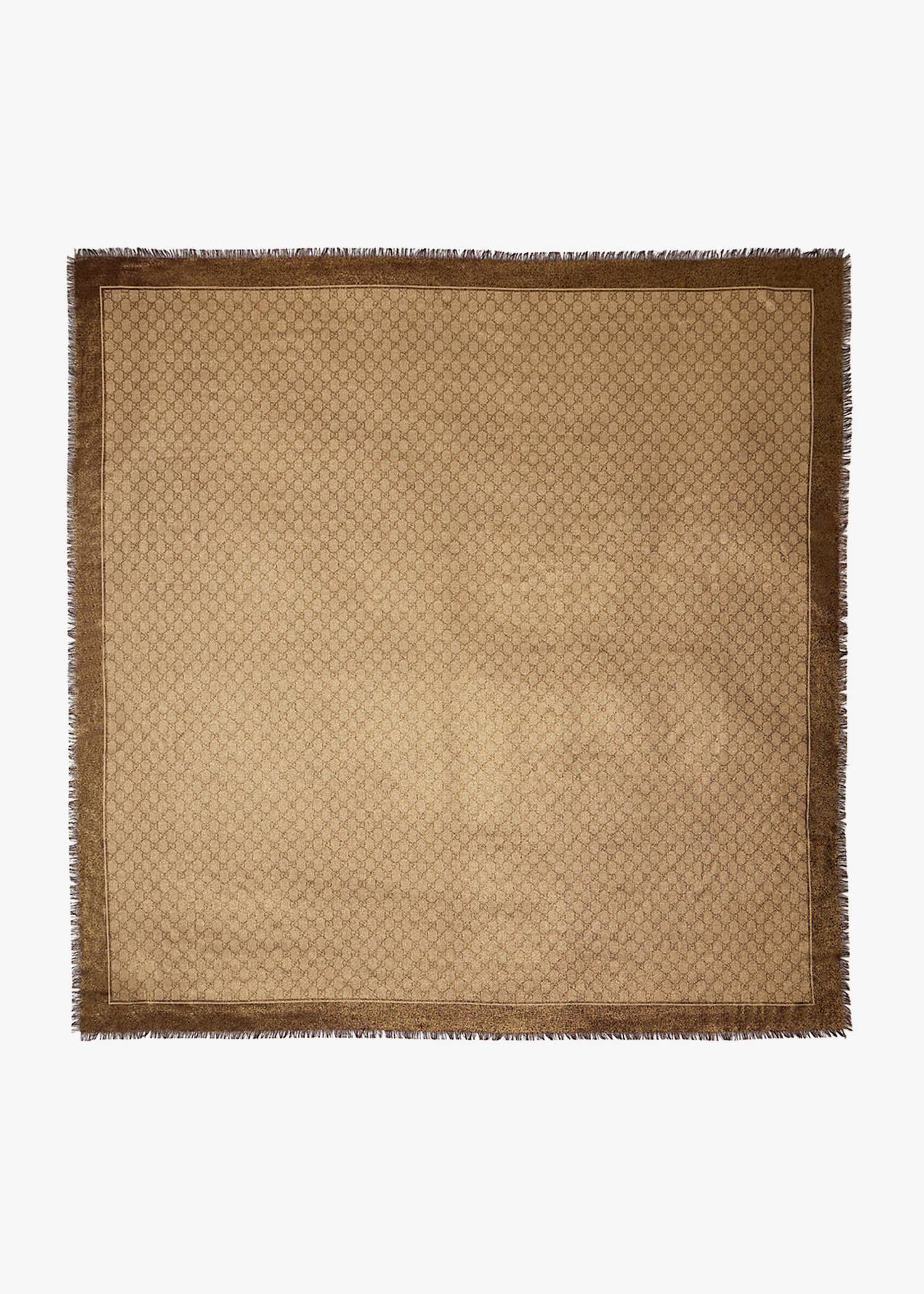 Shiny GG wool jacquard shawl, Brown
