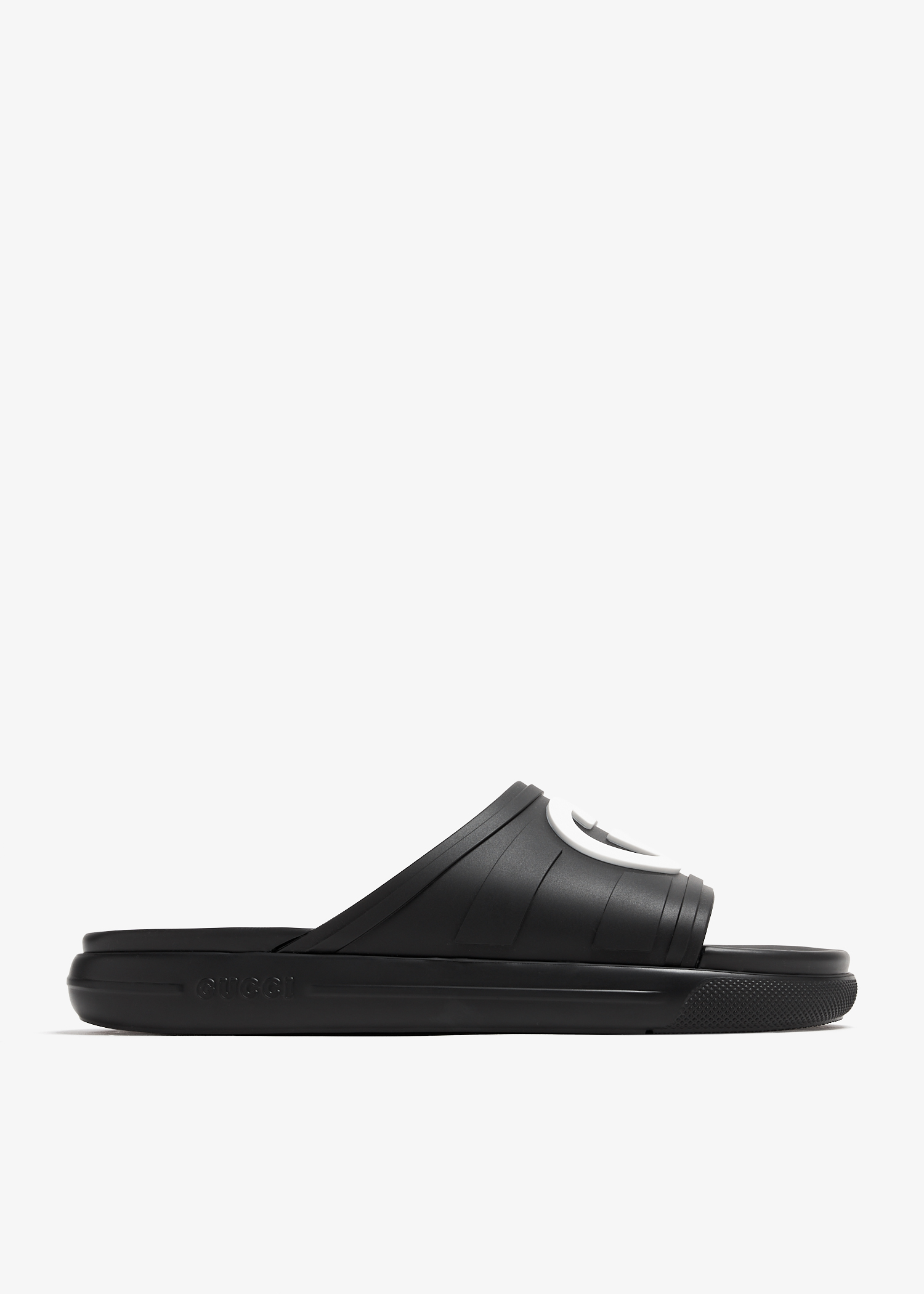 

Interlocking G slide sandals, Black