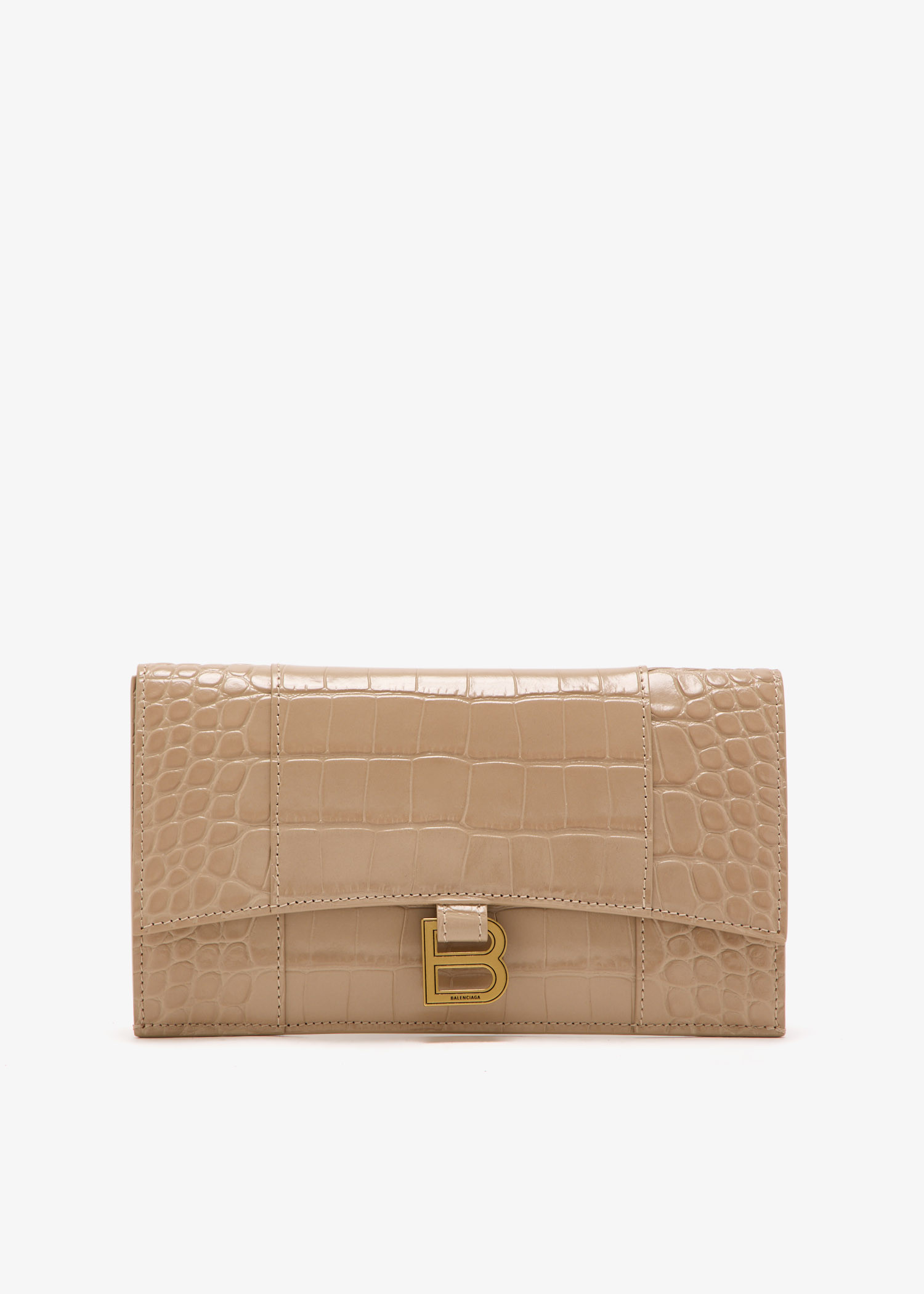 

Hourglass flat pouch, Beige