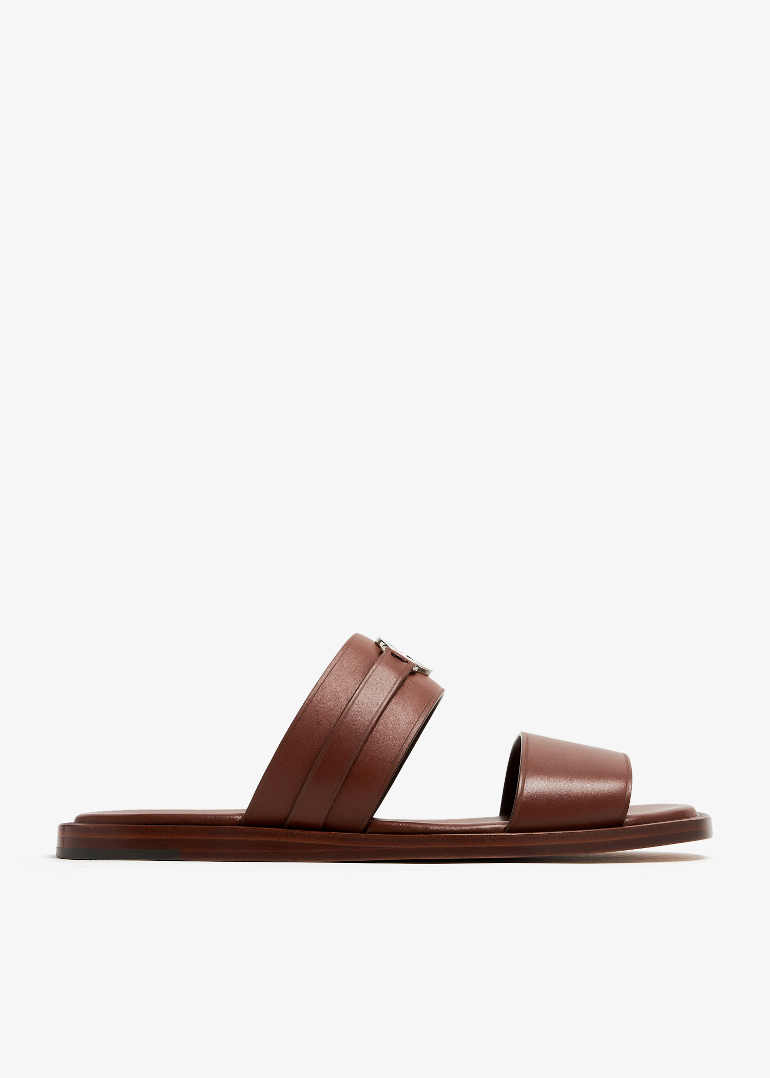 

Round Interlocking G sandals, Brown