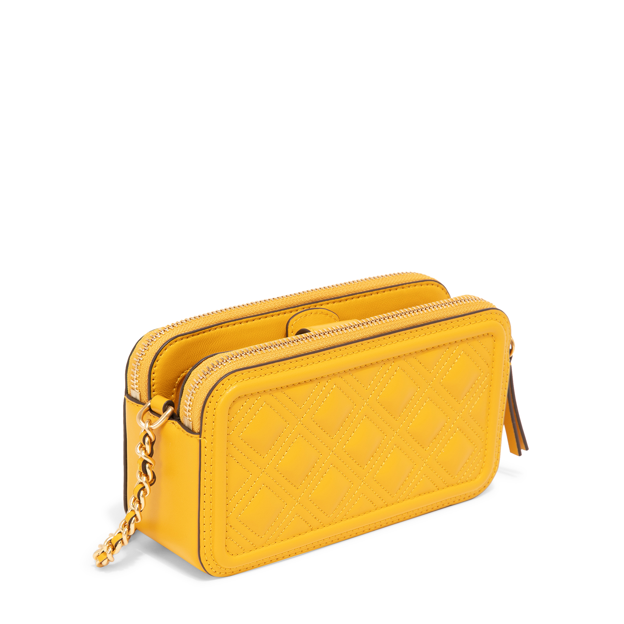 

Fleming double-zip mini bag, Yellow