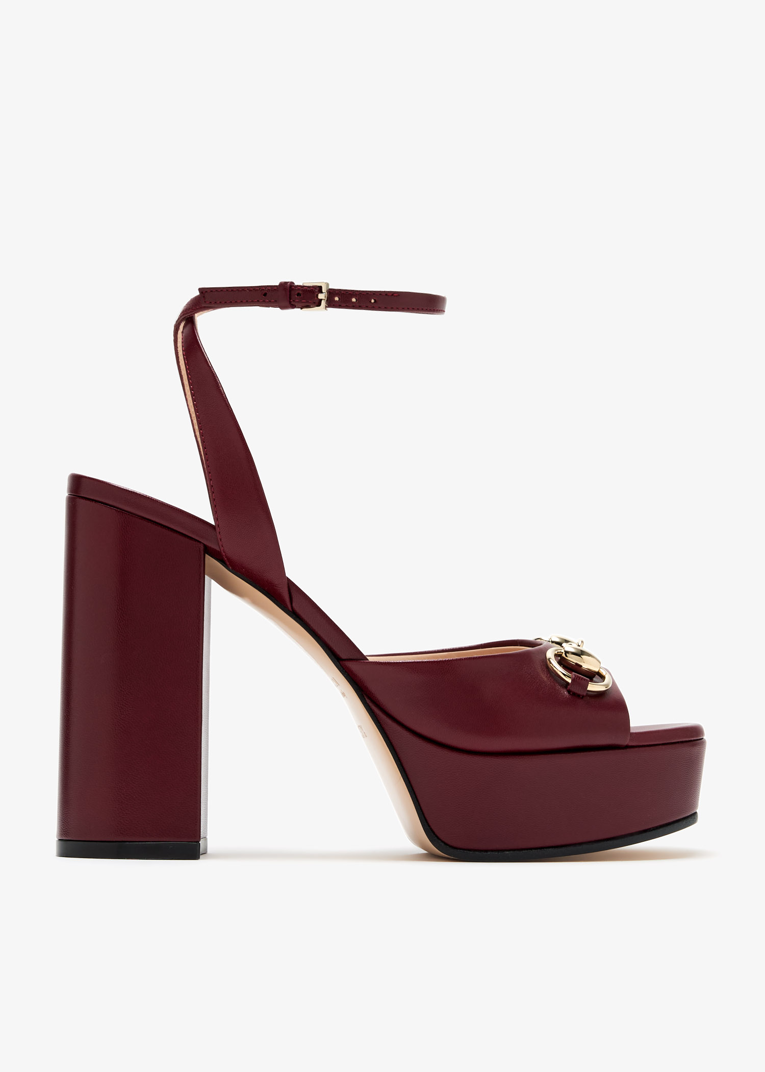 

Horsebit platform sandals, Burgundy