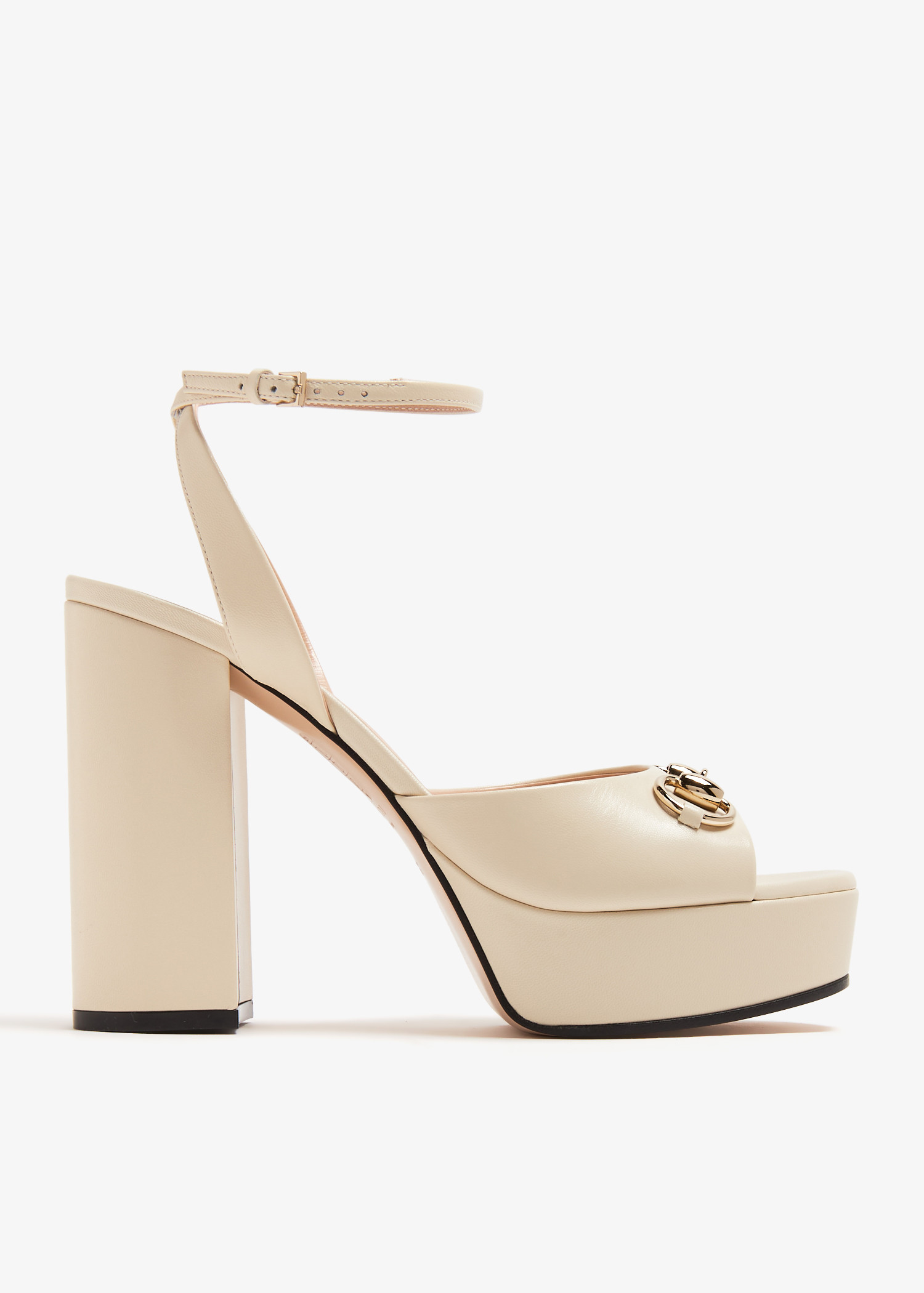 

Horsebit platform sandals, Beige