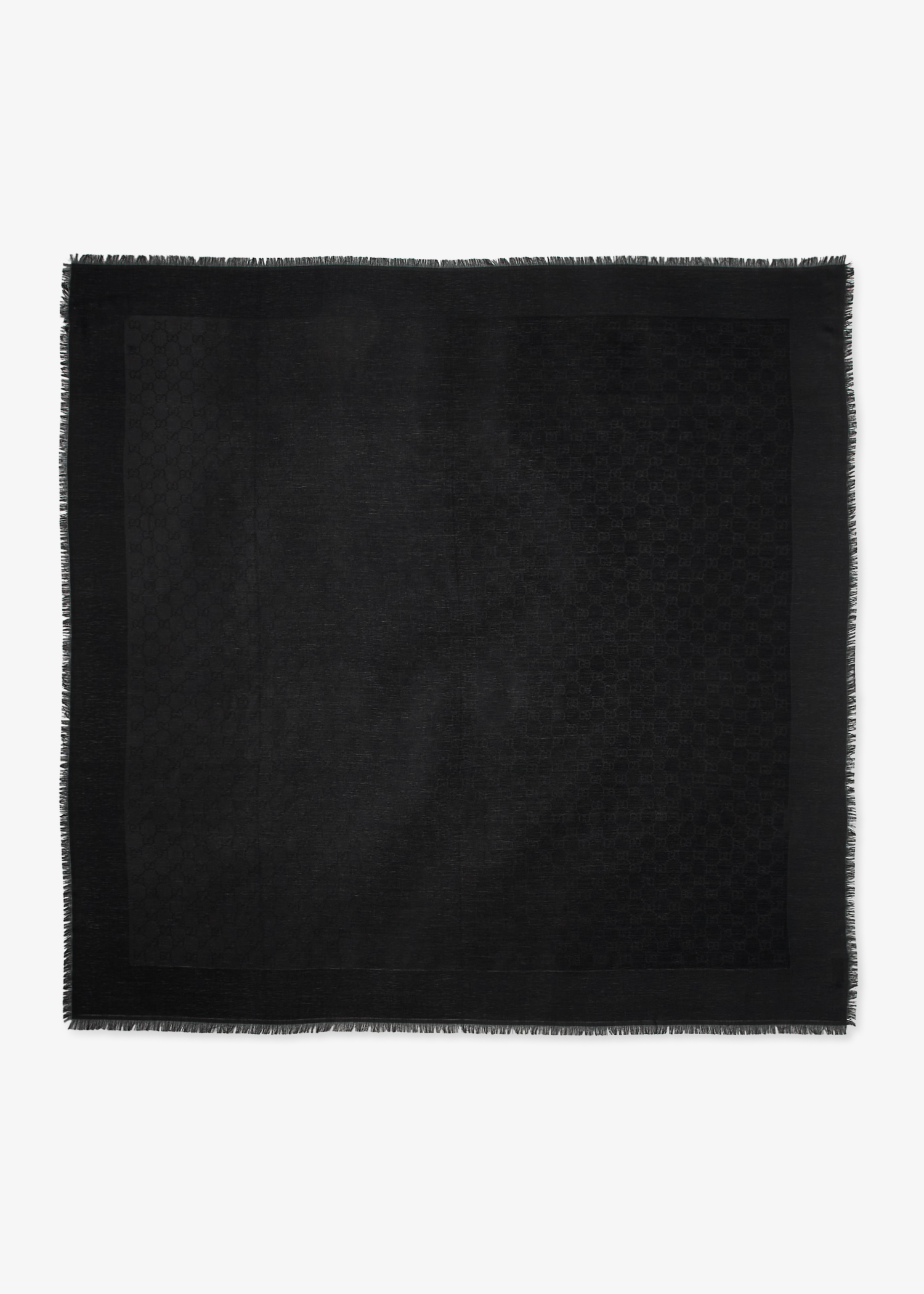 

GG silk jacquard scarf, Black