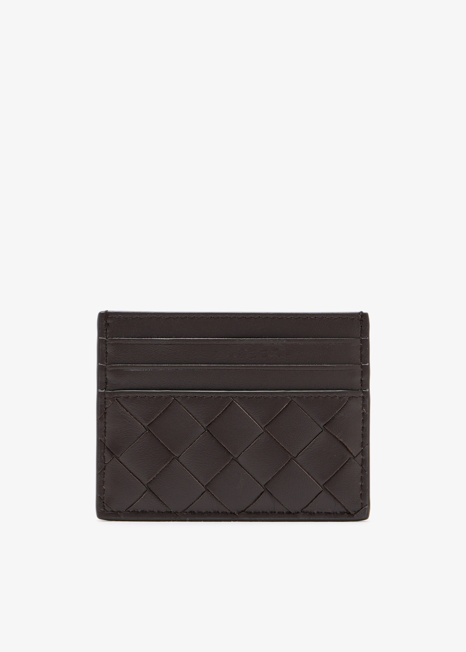 

Intrecciato card case, Brown