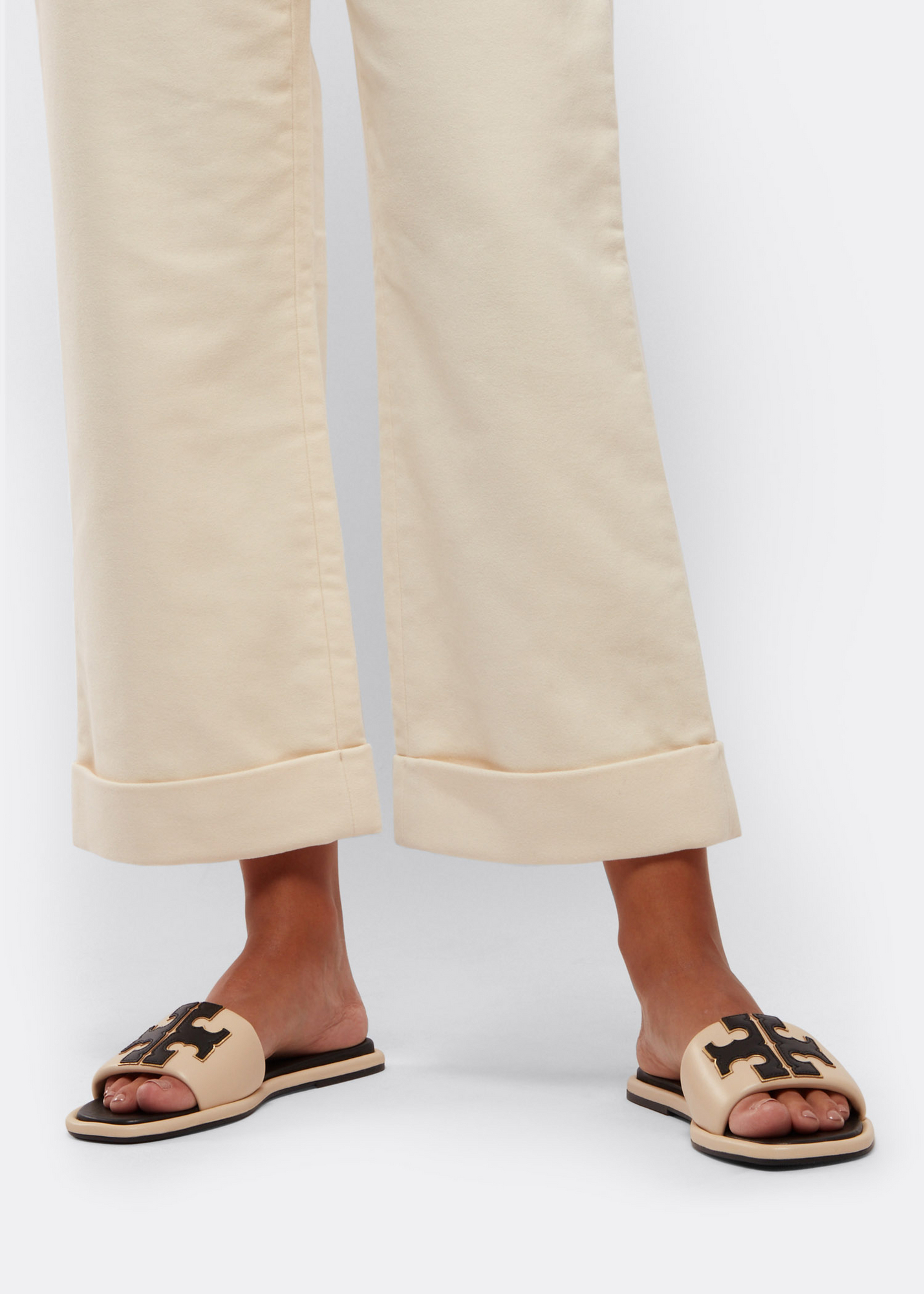 

Double T sport slides, White