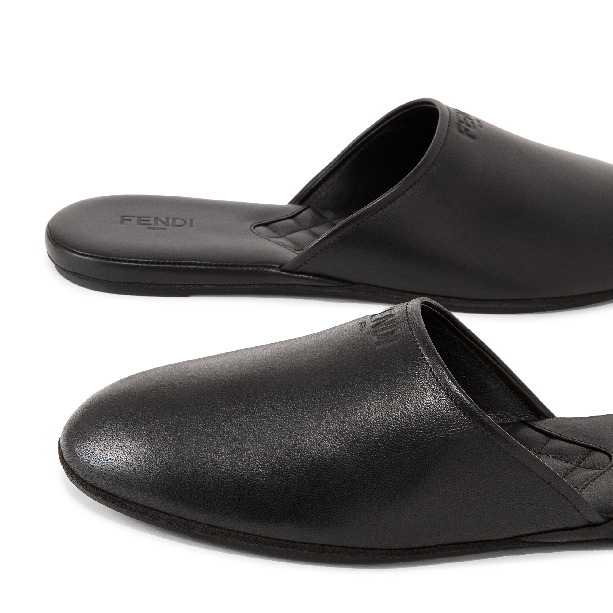 

Nappa leather slippers, Black