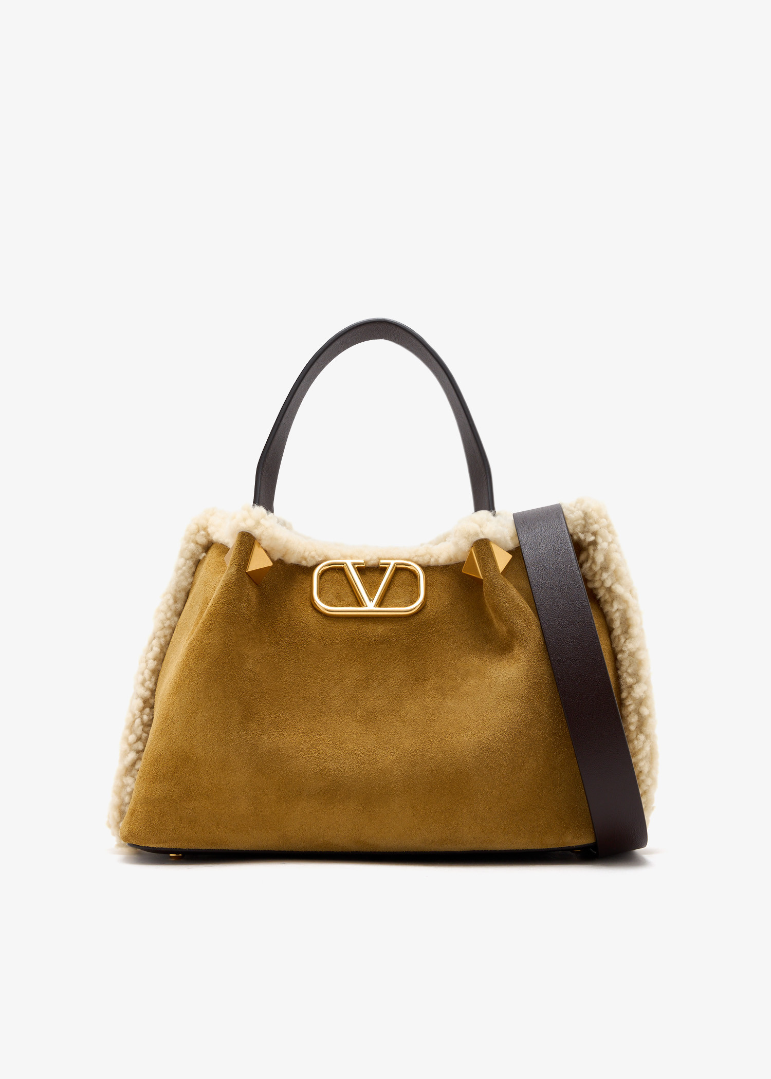 

VLogo Signature small shopping bag, Brown