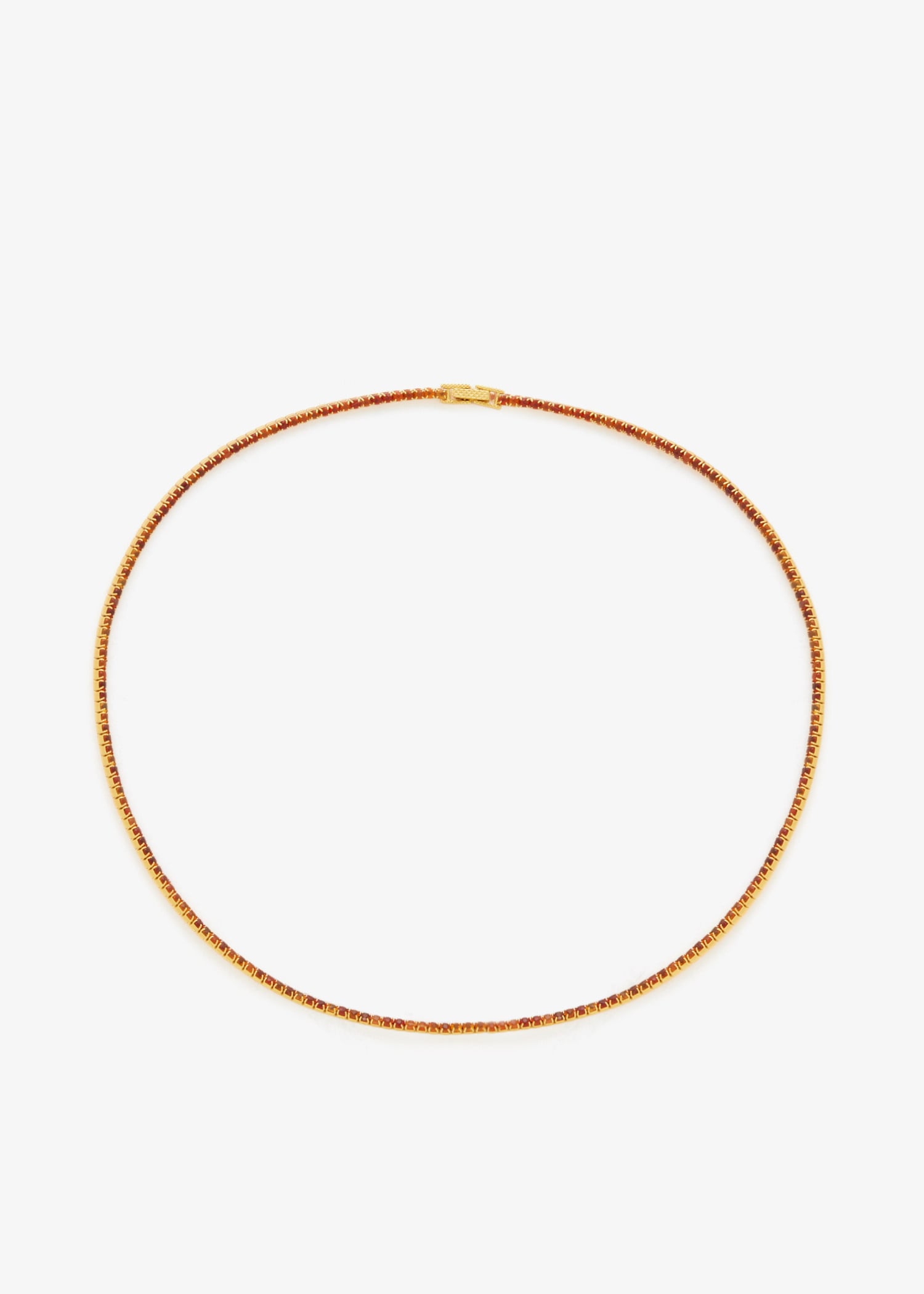 

Carnelian tennis necklace, Gold