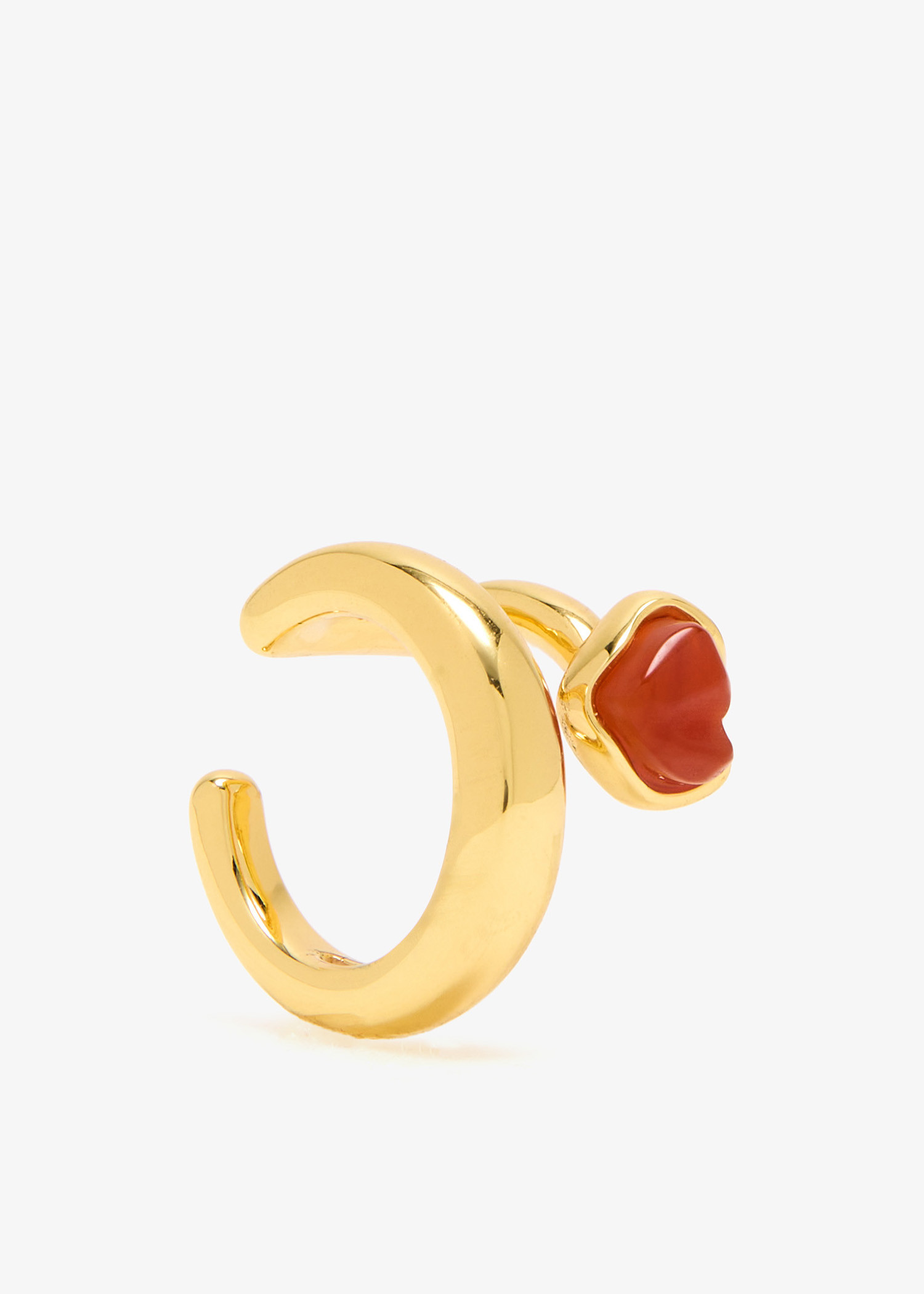 

Carnelian Heart ear cuff, Gold