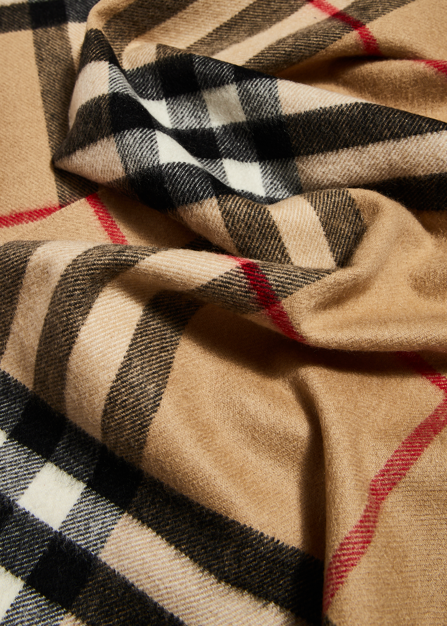

Classic Check cashmere scarf, Beige