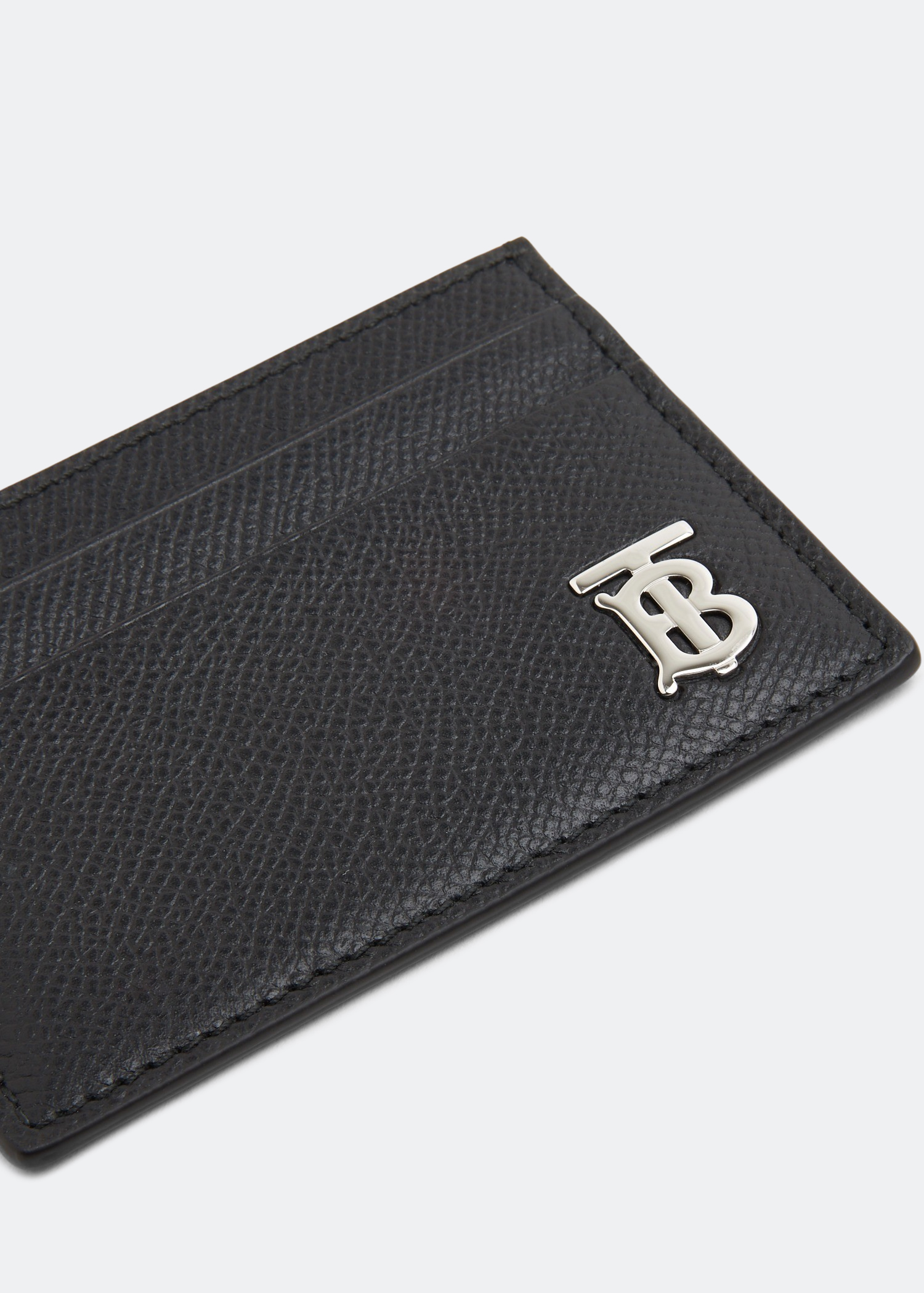 

Grainy leather TB card case, Black