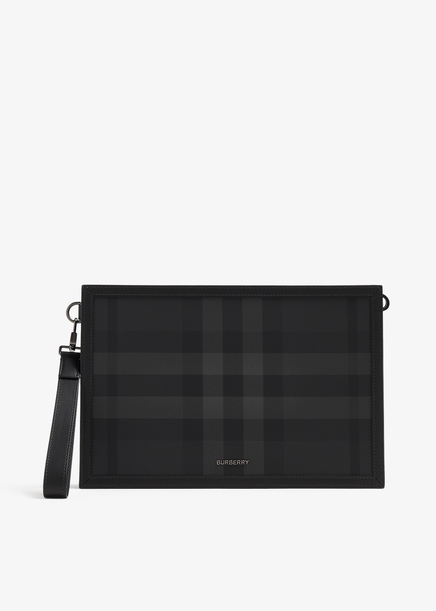 

Check zip pouch, Black