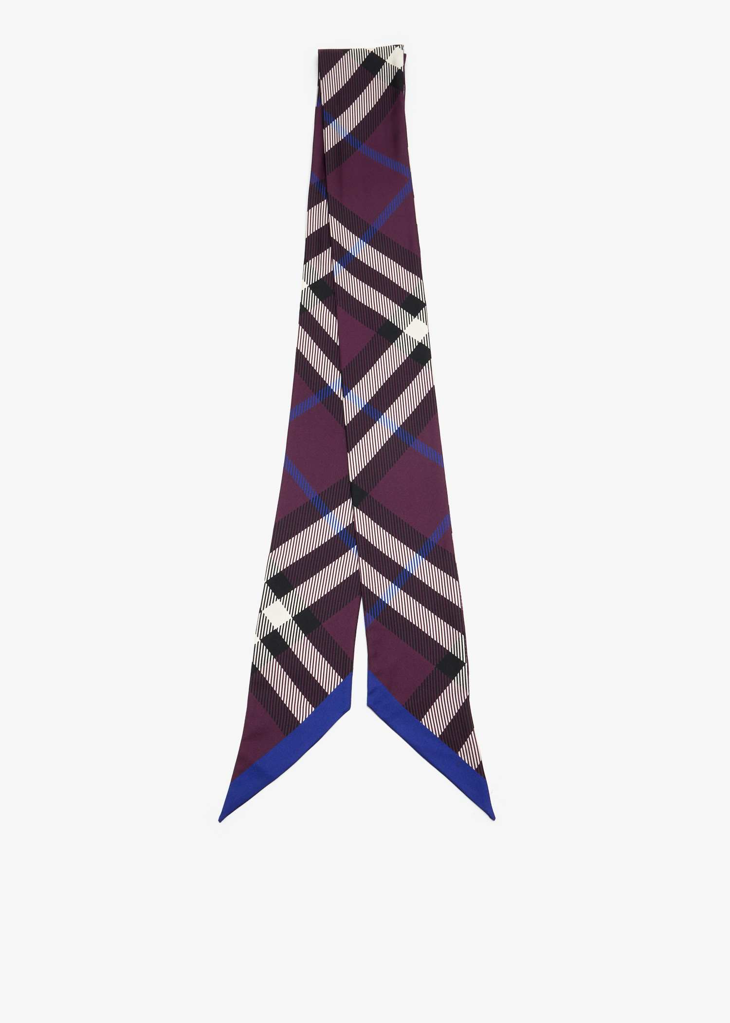 

Skinny Check silk scarf, Purple