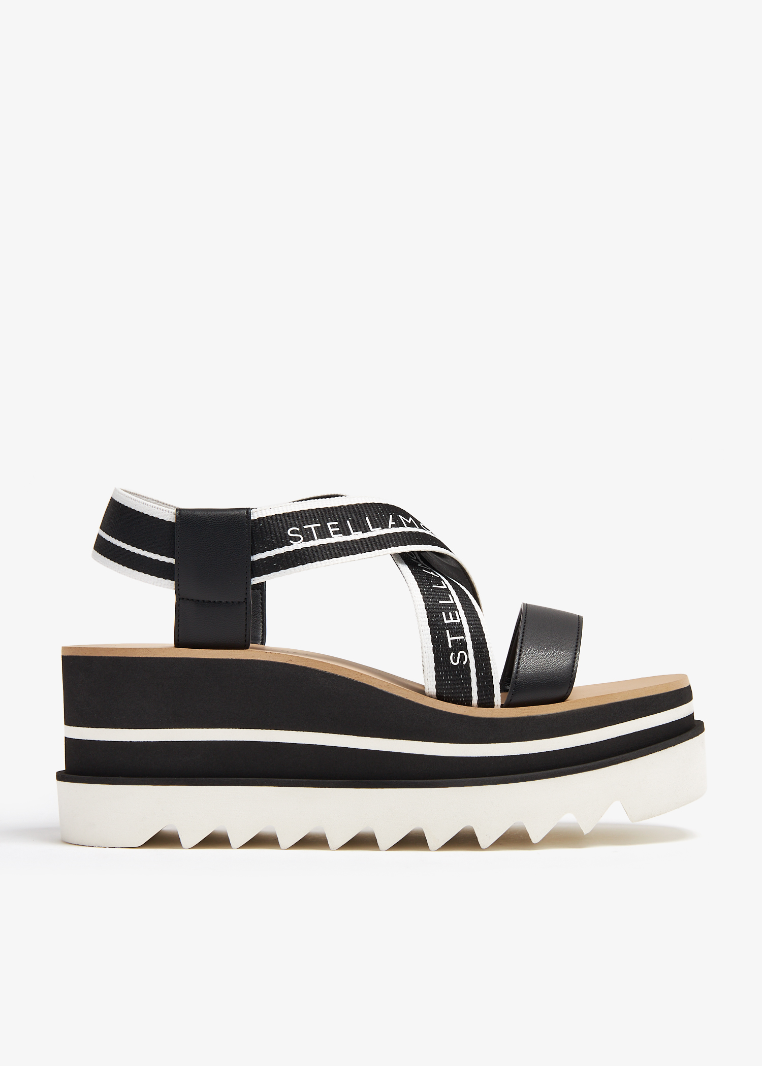 

Sneak-Elyse striped platform sandals, Black