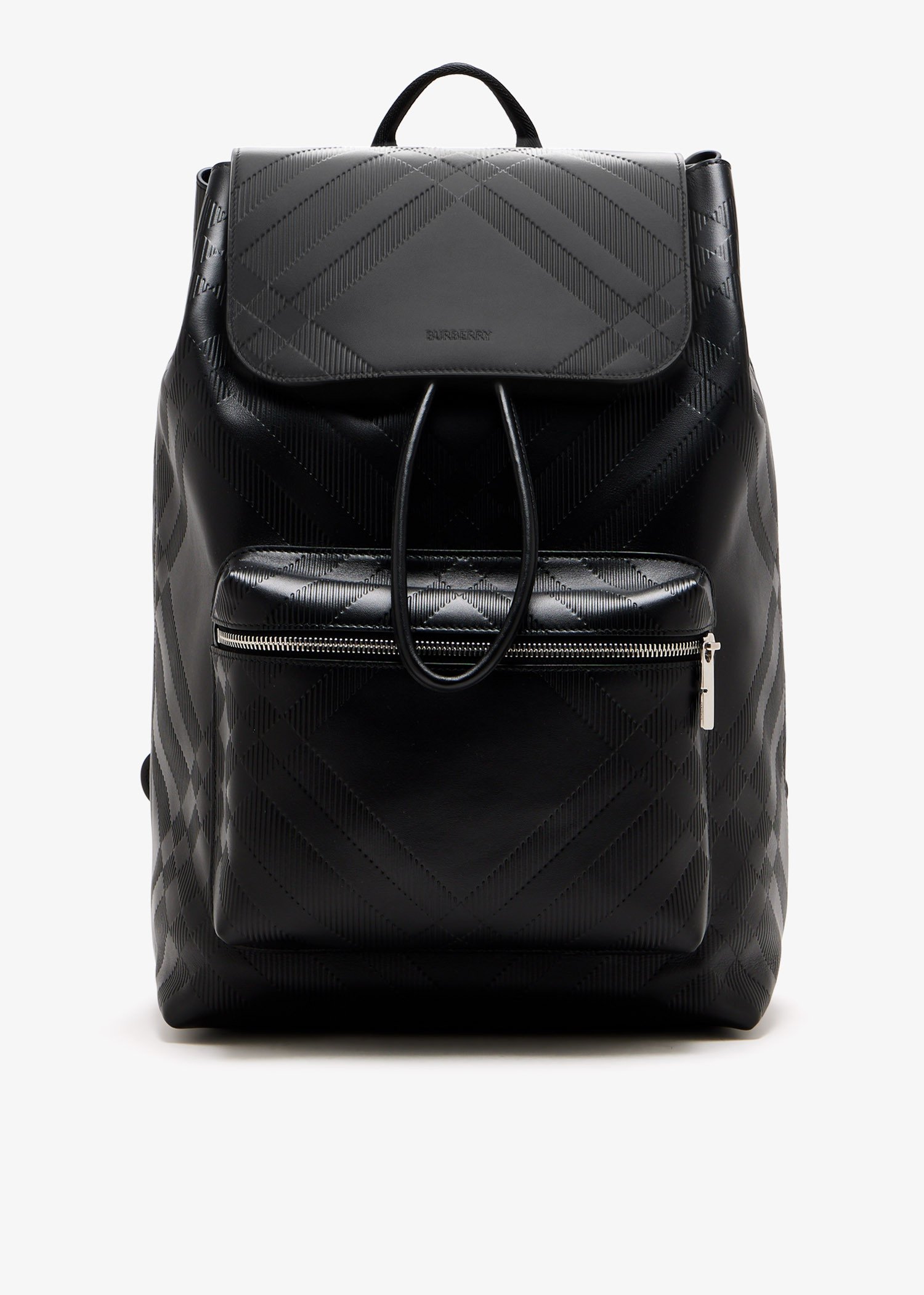 

Embossed Check backpack, Black