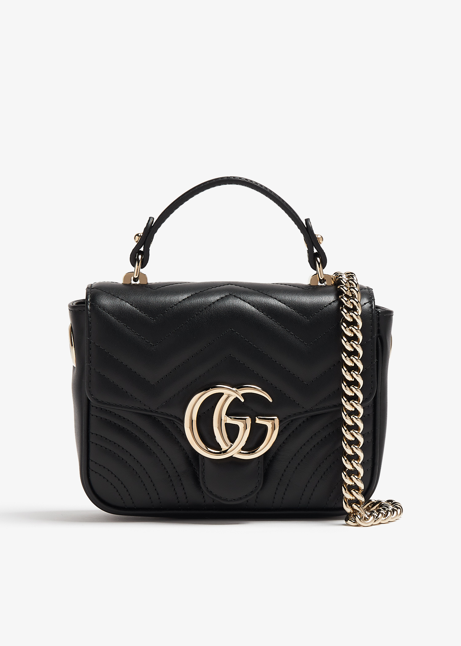 

GG Marmont mini top handle bag, Black