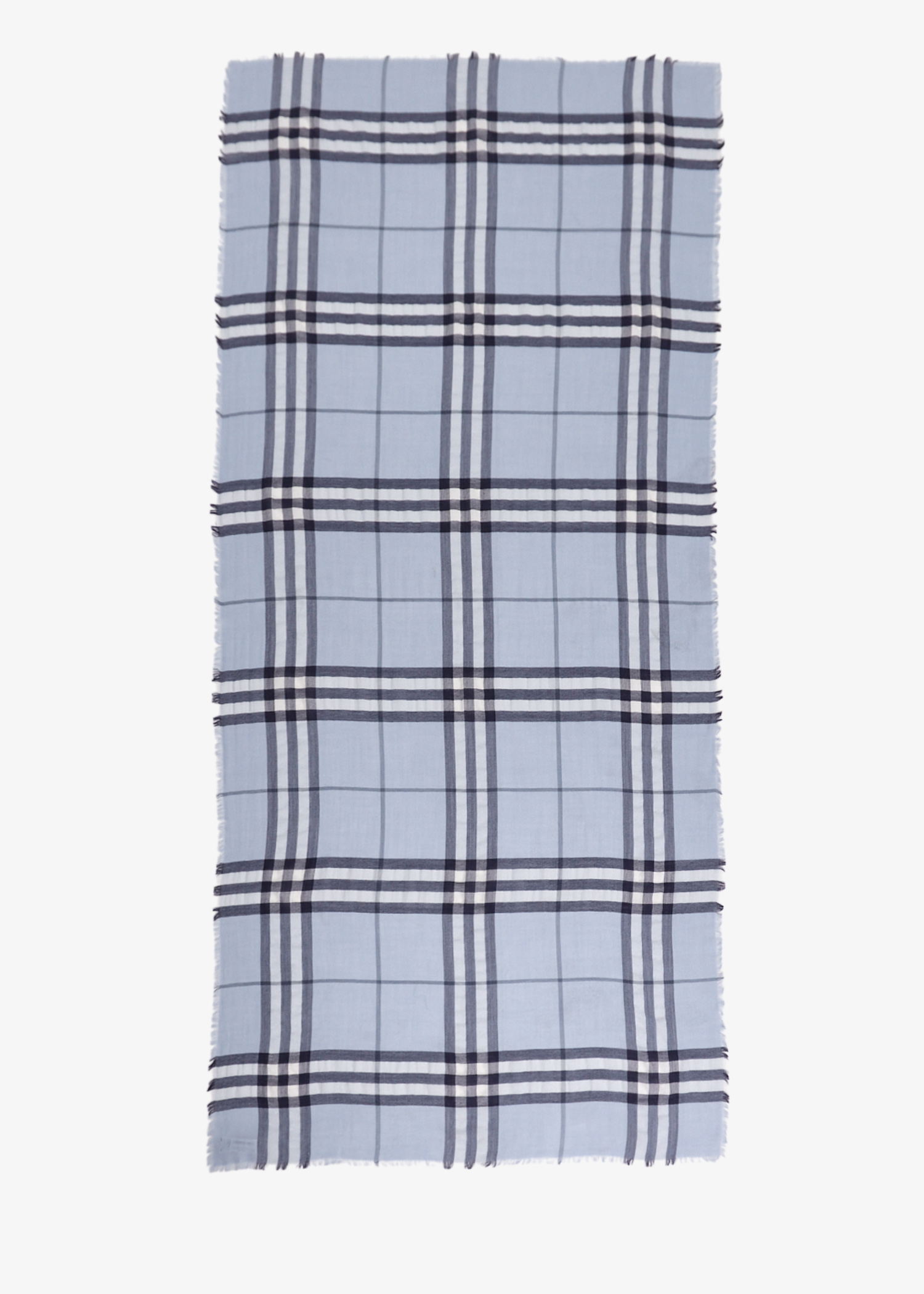 

Wide Check wool scarf, Blue