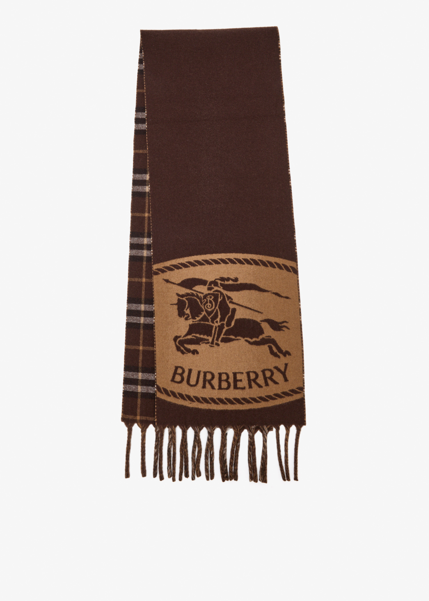 

Reversible Knight Stamp scarf, Brown