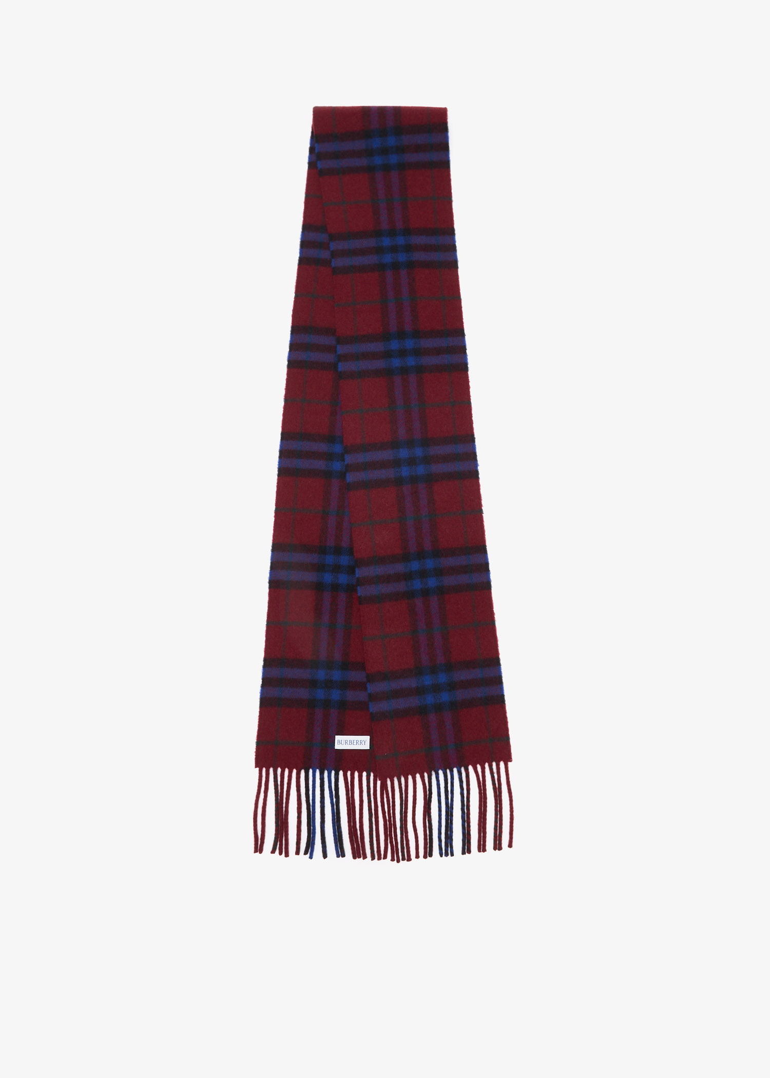 

Narrow Check cashmere scarf, Burgundy