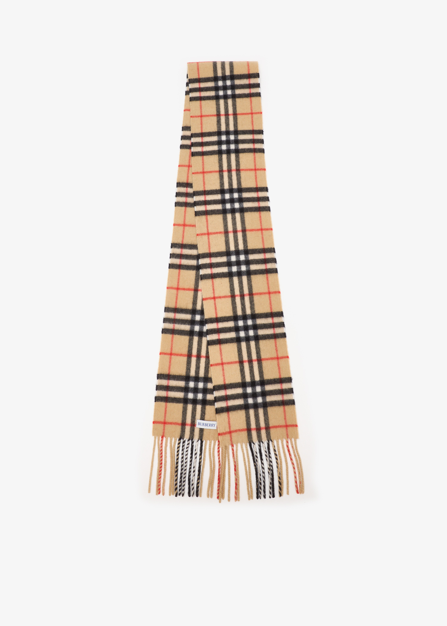

Narrow Check Cashmere scarf, Beige