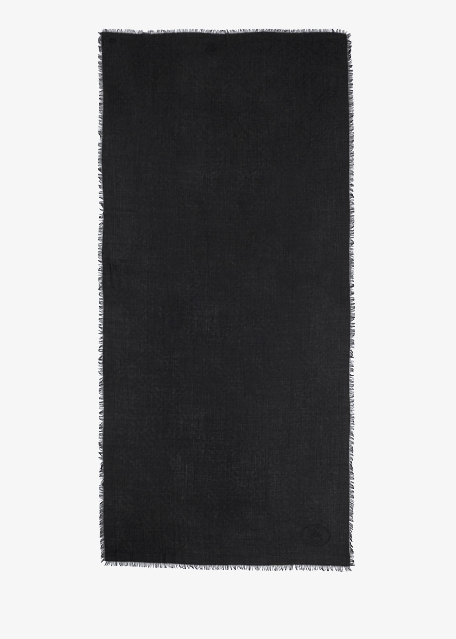 

Wide Check wool silk scarf, Black