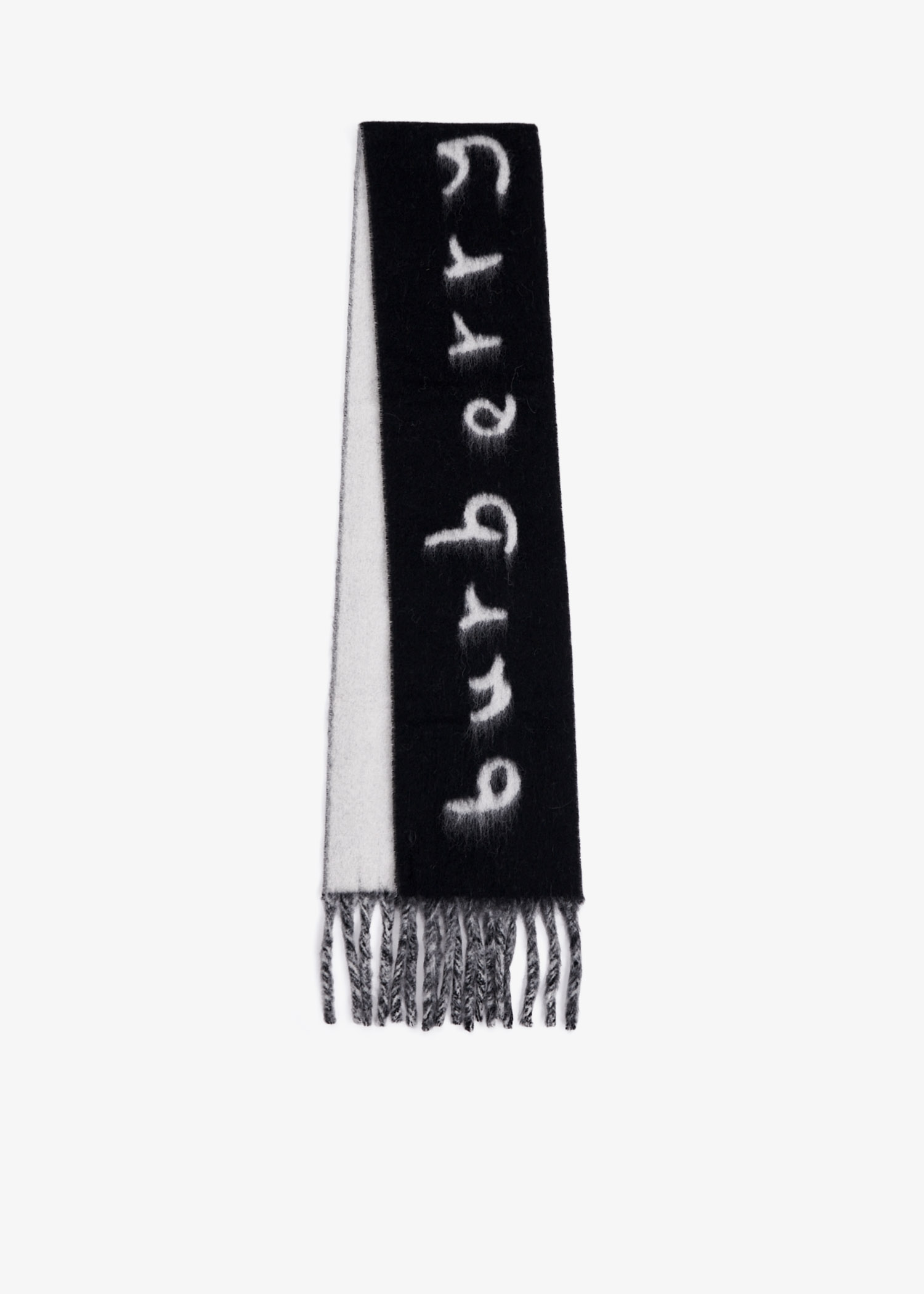 

Logo reversible wool scarf, Black