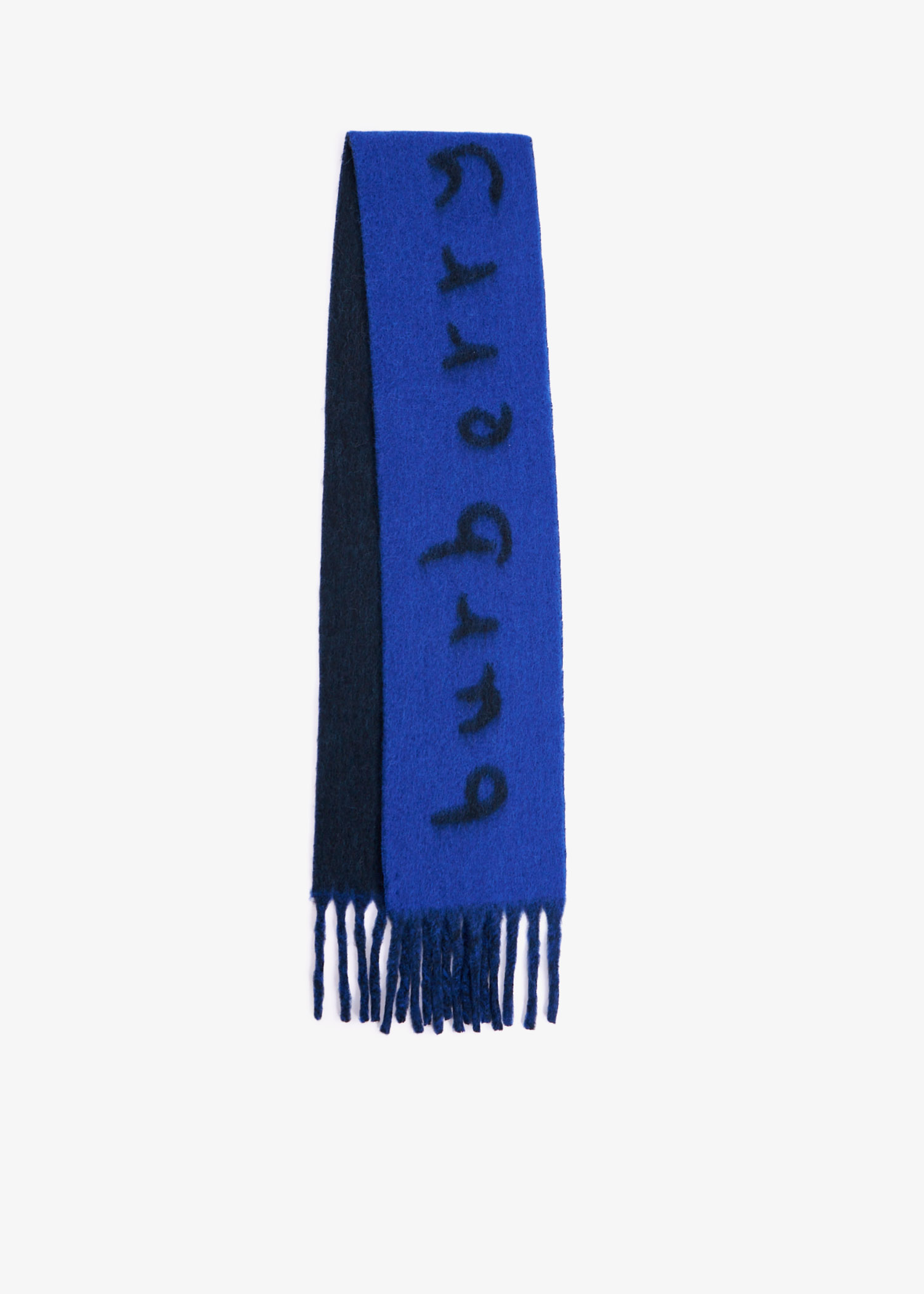

Logo reversible wool scarf, Blue