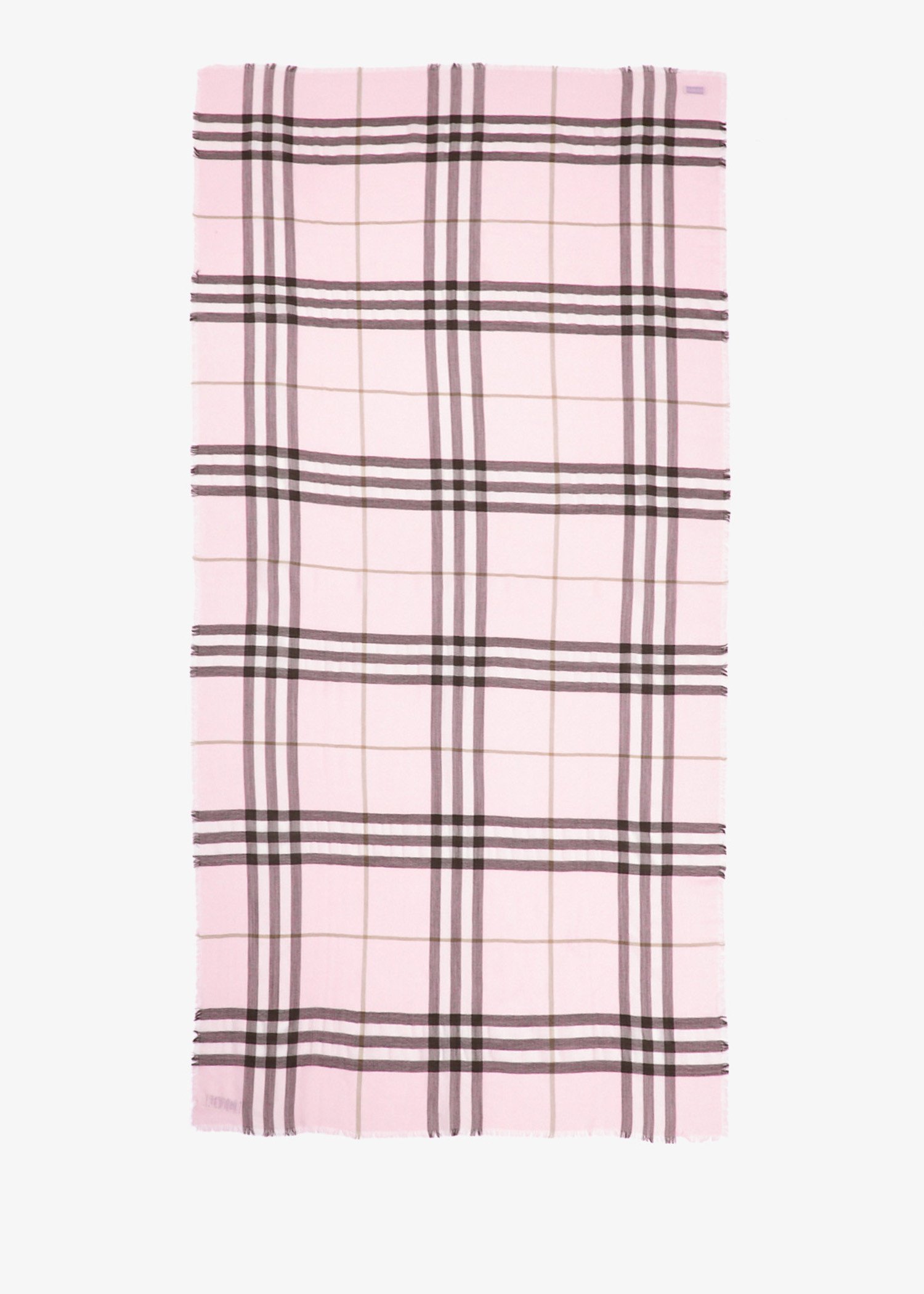 

Wide Check wool scarf, Pink