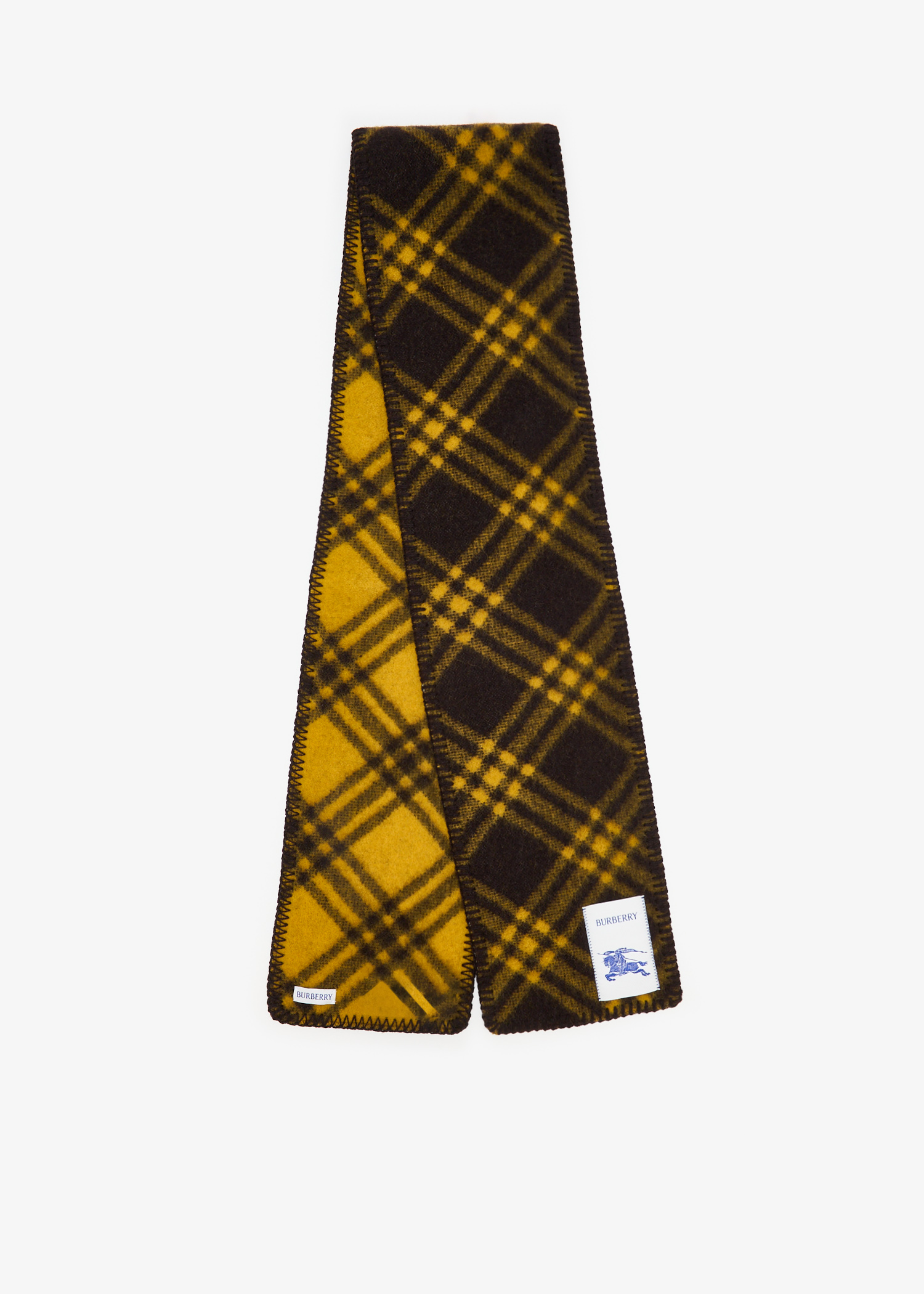 

Narrow Check wool scarf, Yellow