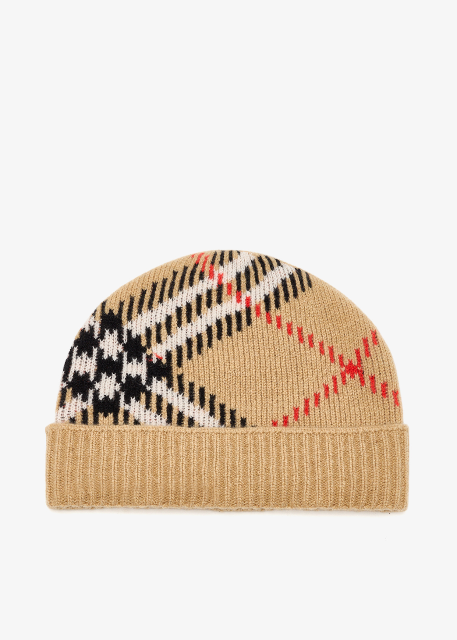 

Check beanie, Beige