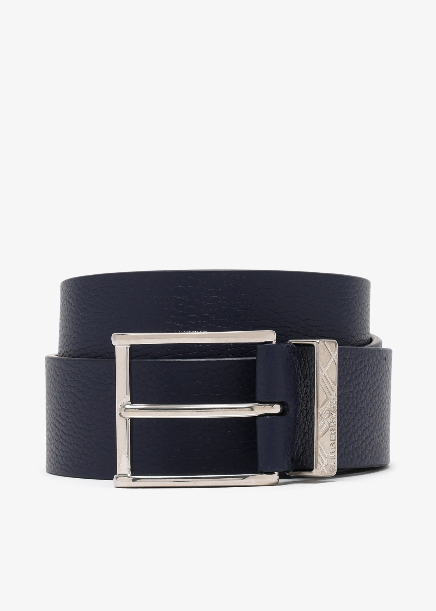 

Engraved Check belt, Navy